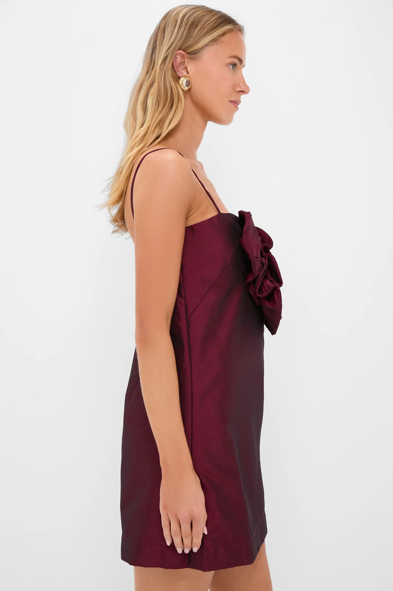 Burgundy Noche de Ti Embellished Mini Dress - Image 3
