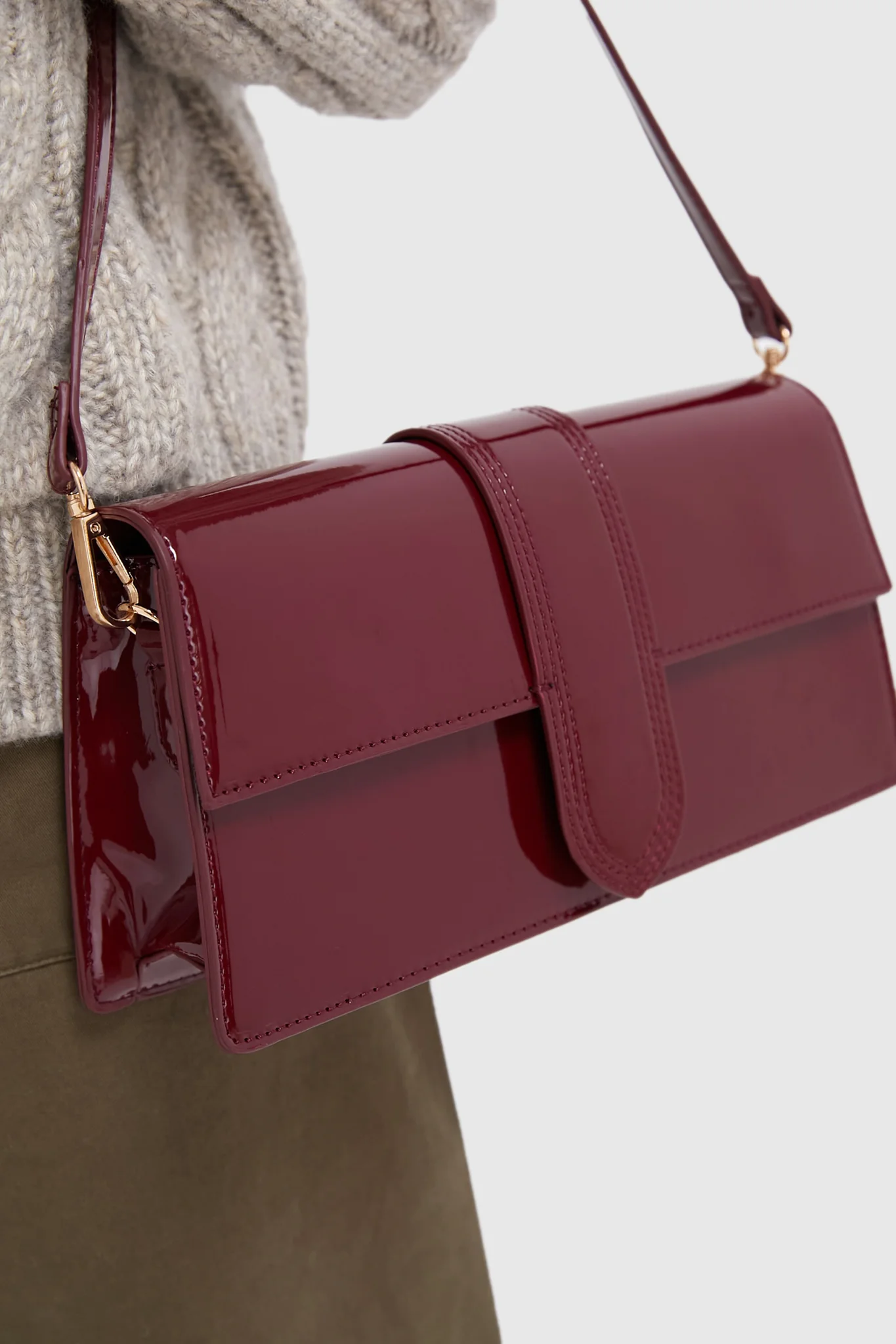 Burgundy Violet Patent Bag - Image 2