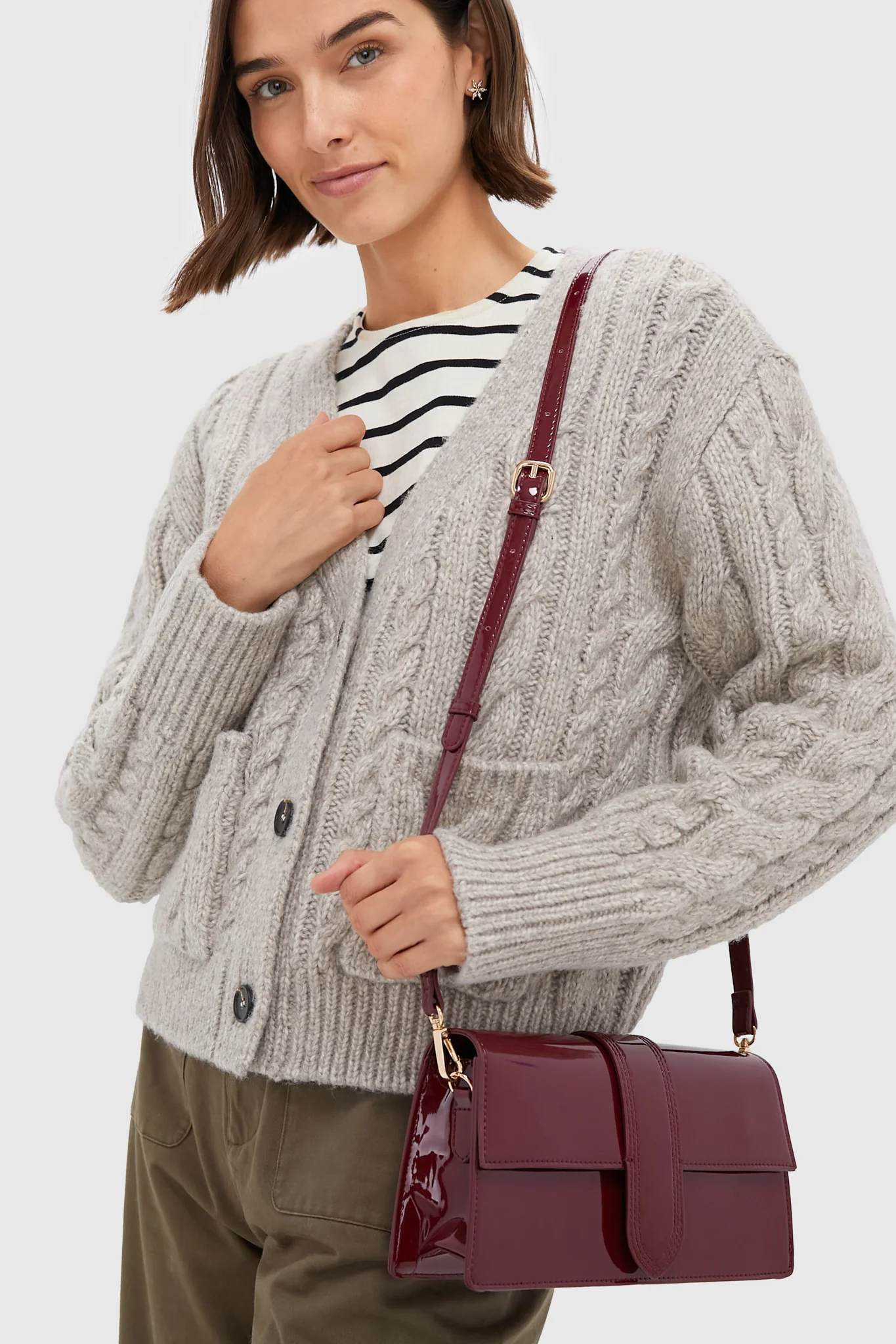 Burgundy Violet Patent Bag - Image 3