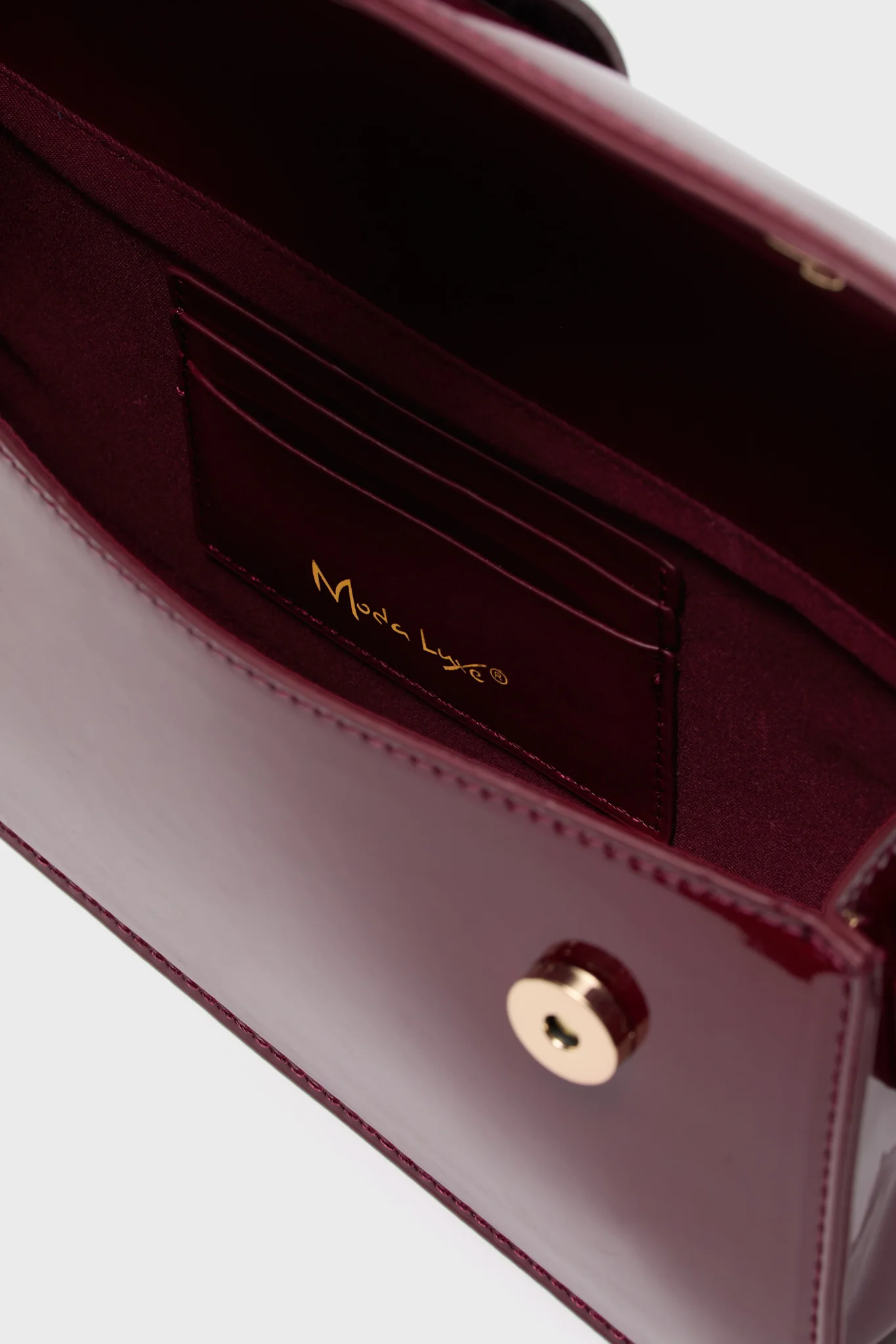 Burgundy Violet Patent Bag - Image 4