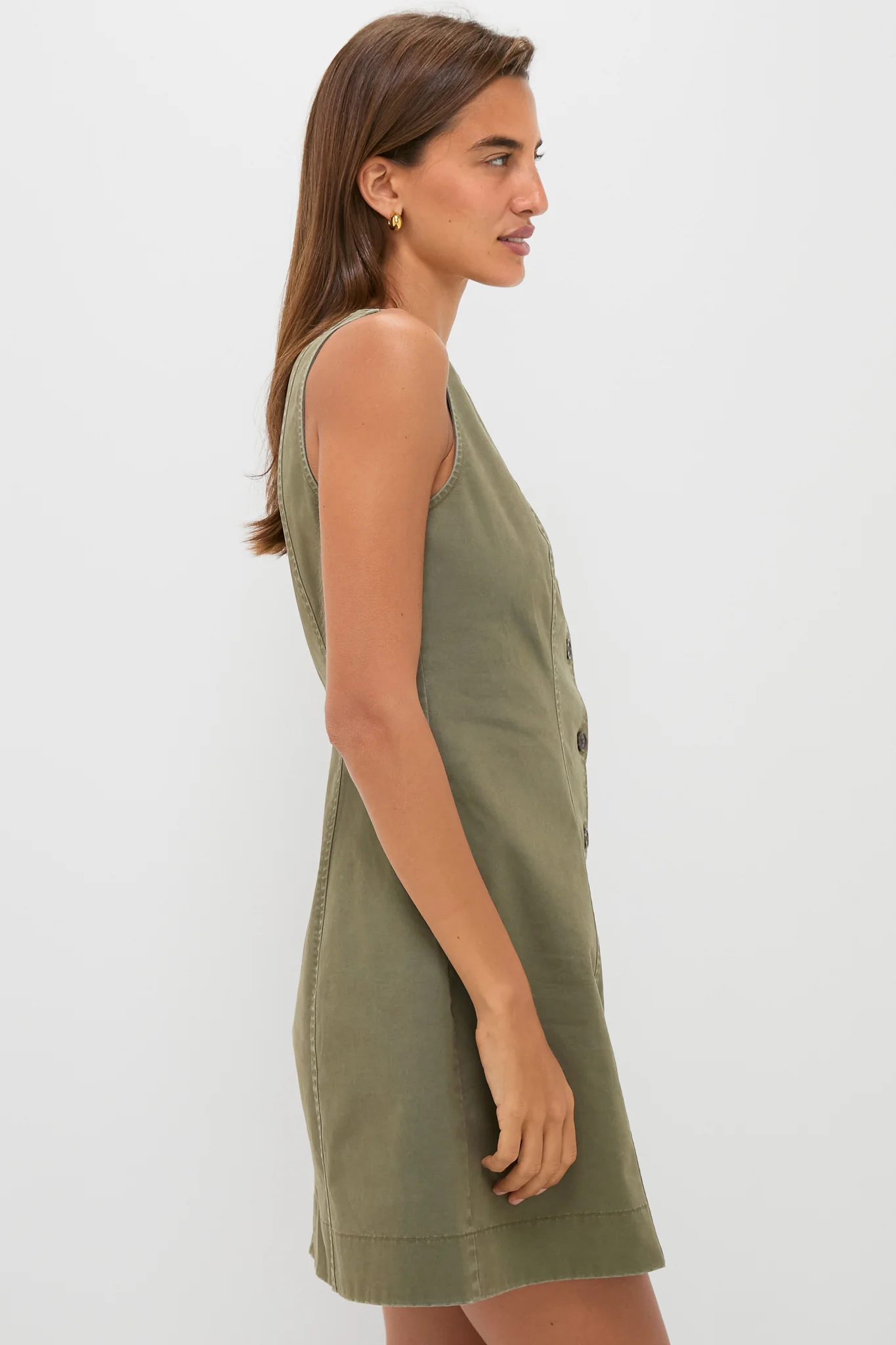 Burnt Olive Chino Rhoda Mini Dress - Image 3
