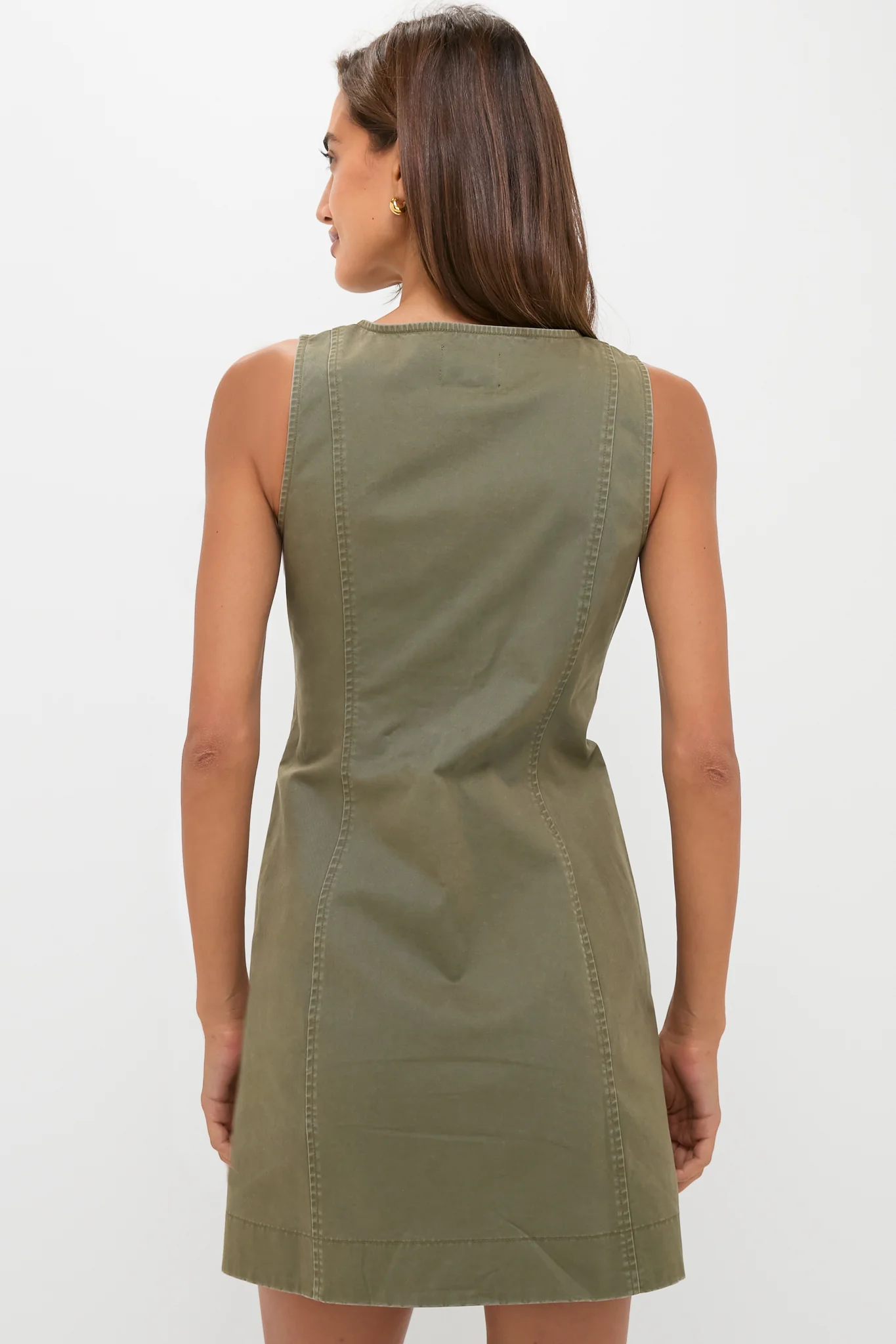 Burnt Olive Chino Rhoda Mini Dress - Image 4