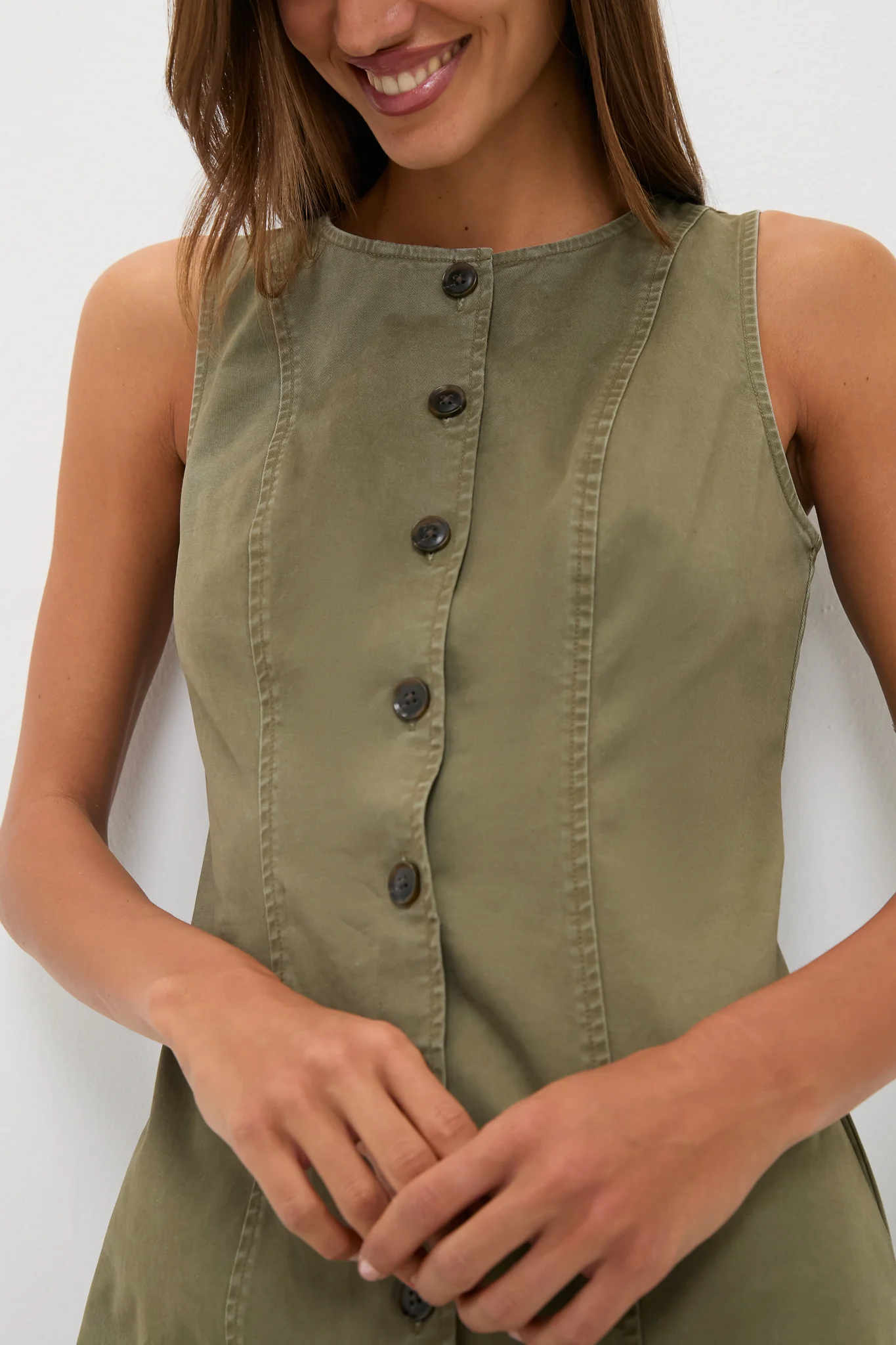 Burnt Olive Chino Rhoda Mini Dress - Image 5