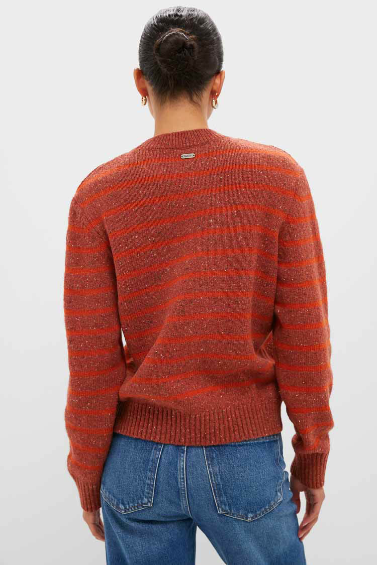 Burnt Orange Stripe Claydon Knitted Jumper - Image 4