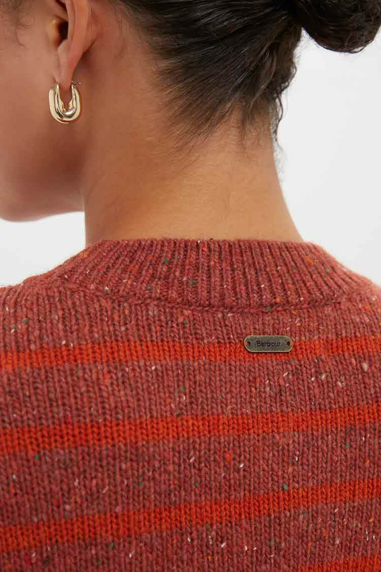 Burnt Orange Stripe Claydon Knitted Jumper - Image 5