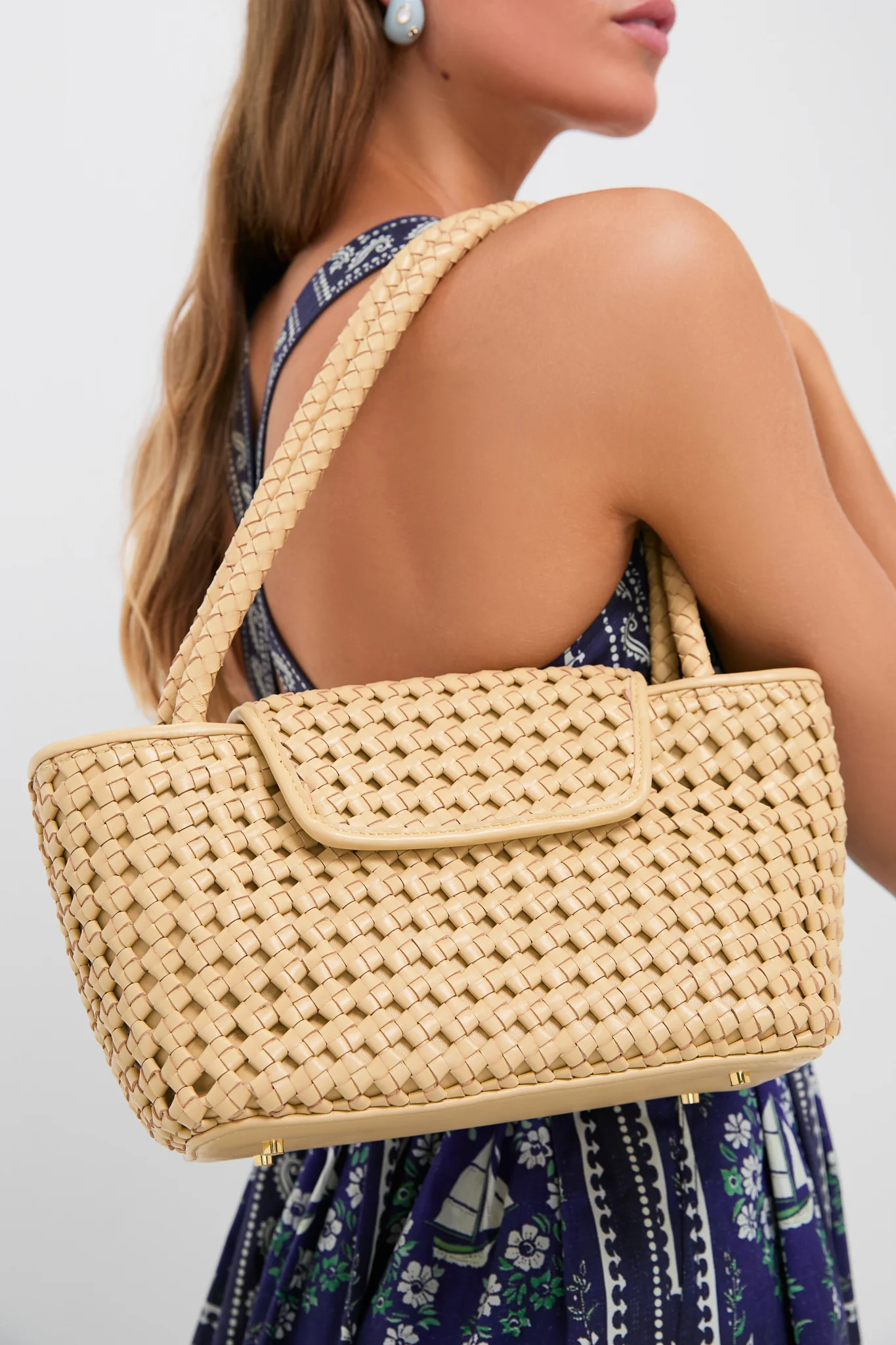 Butter Woven Leather Courrier Tote - Image 2