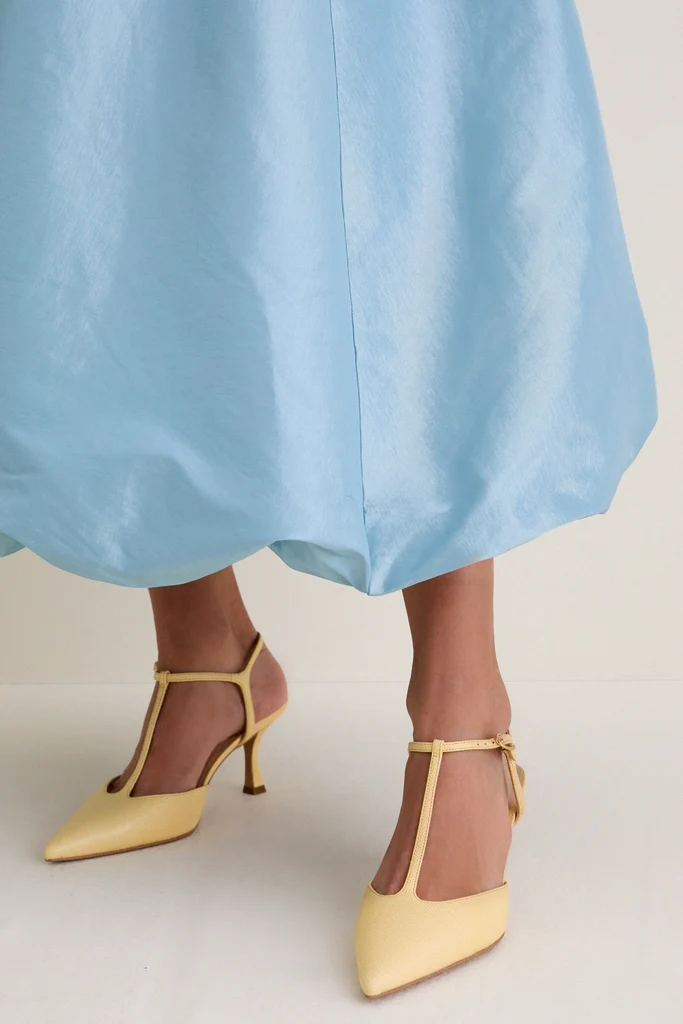 Butter Yellow Leather Margot Heels - Image 3