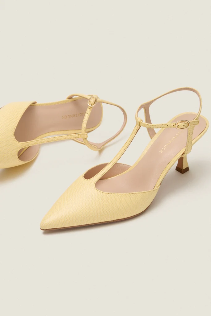 Butter Yellow Leather Margot Heels - Image 4