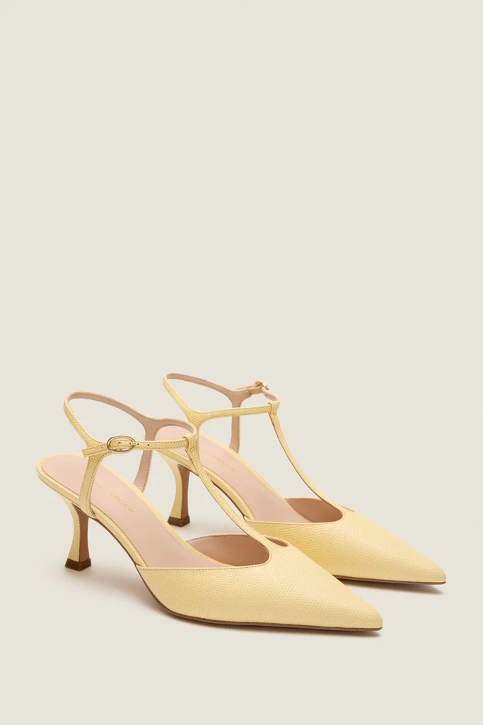 Butter Yellow Leather Margot Heels - Image 6