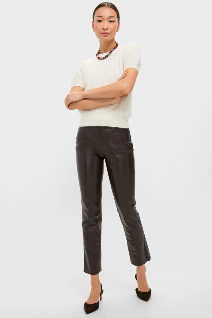 Ivory Brushed Merino Wool Puff Sleeve Lexie Sweater - Image 6