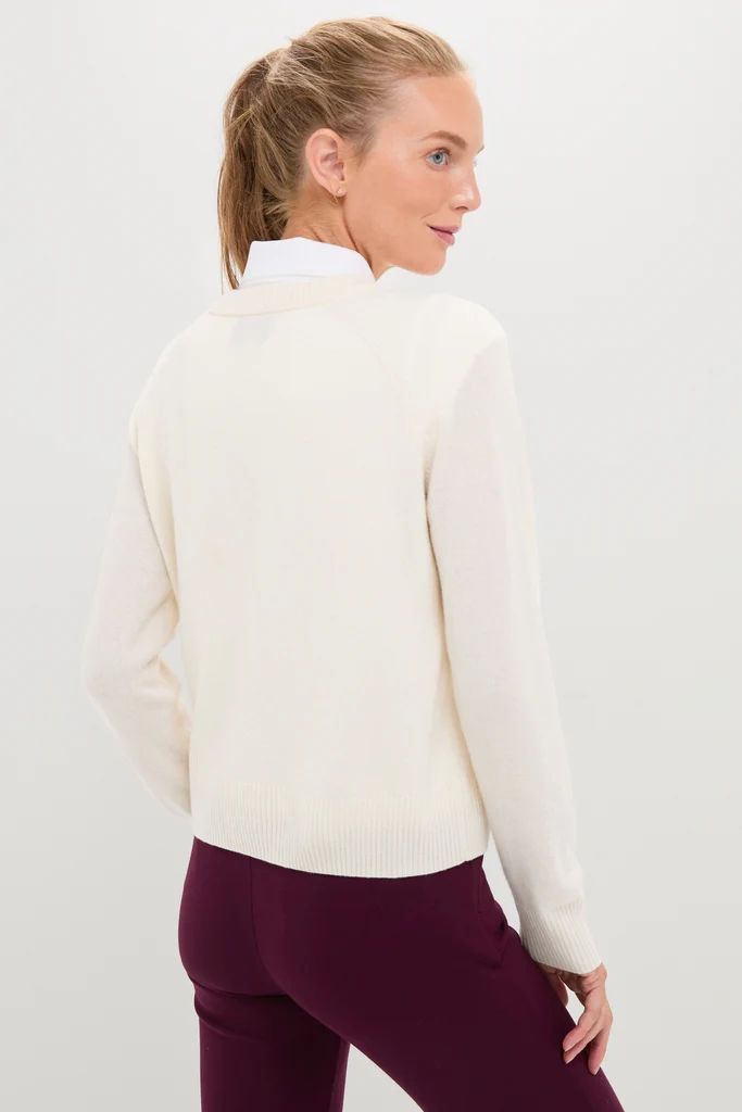 Buttercream Washable Cashmere Malcolm Crewneck - Image 4
