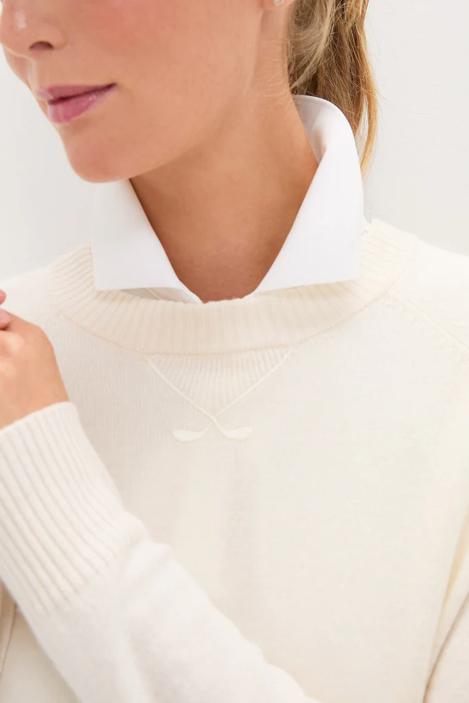 Buttercream Washable Cashmere Malcolm Crewneck - Image 5