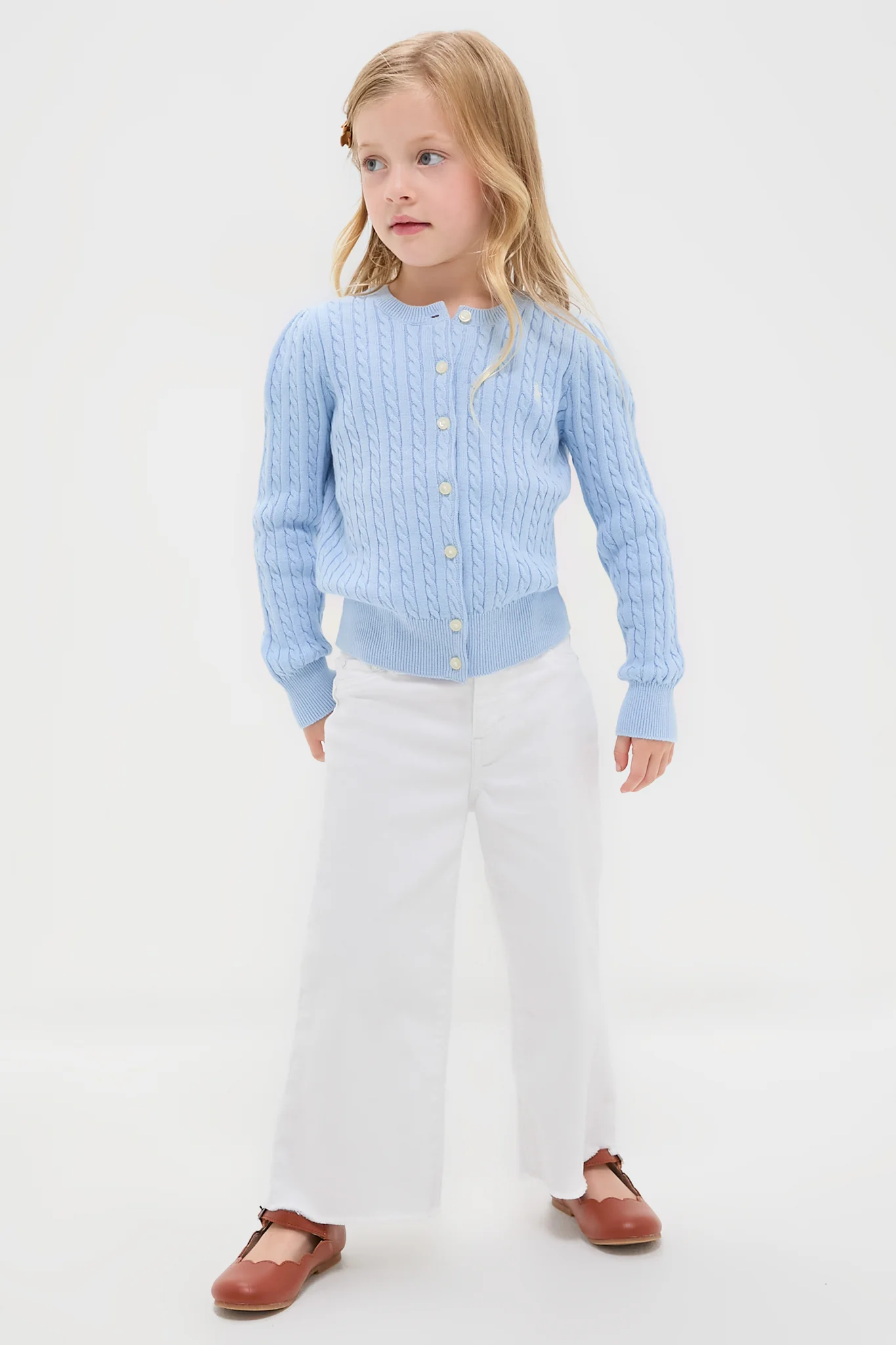 Girls Cable-Knit Cotton Cardigan - Image 2