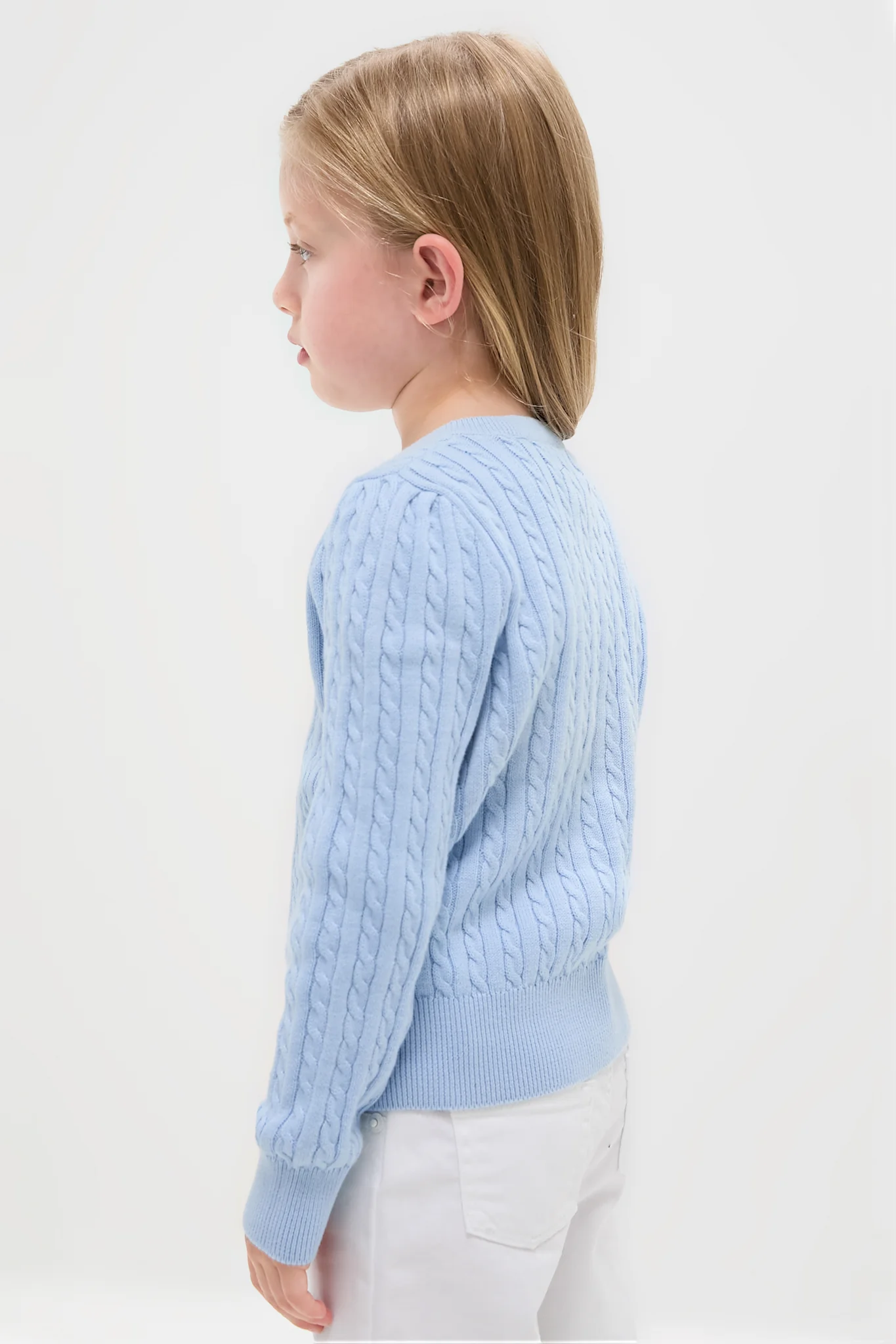 Girls Cable-Knit Cotton Cardigan - Image 3