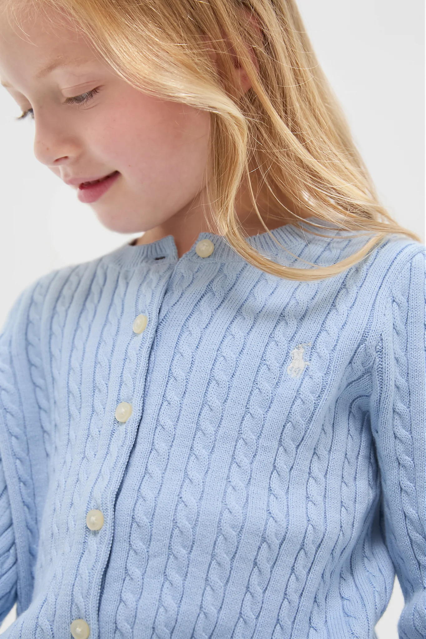 Girls Cable-Knit Cotton Cardigan - Image 4