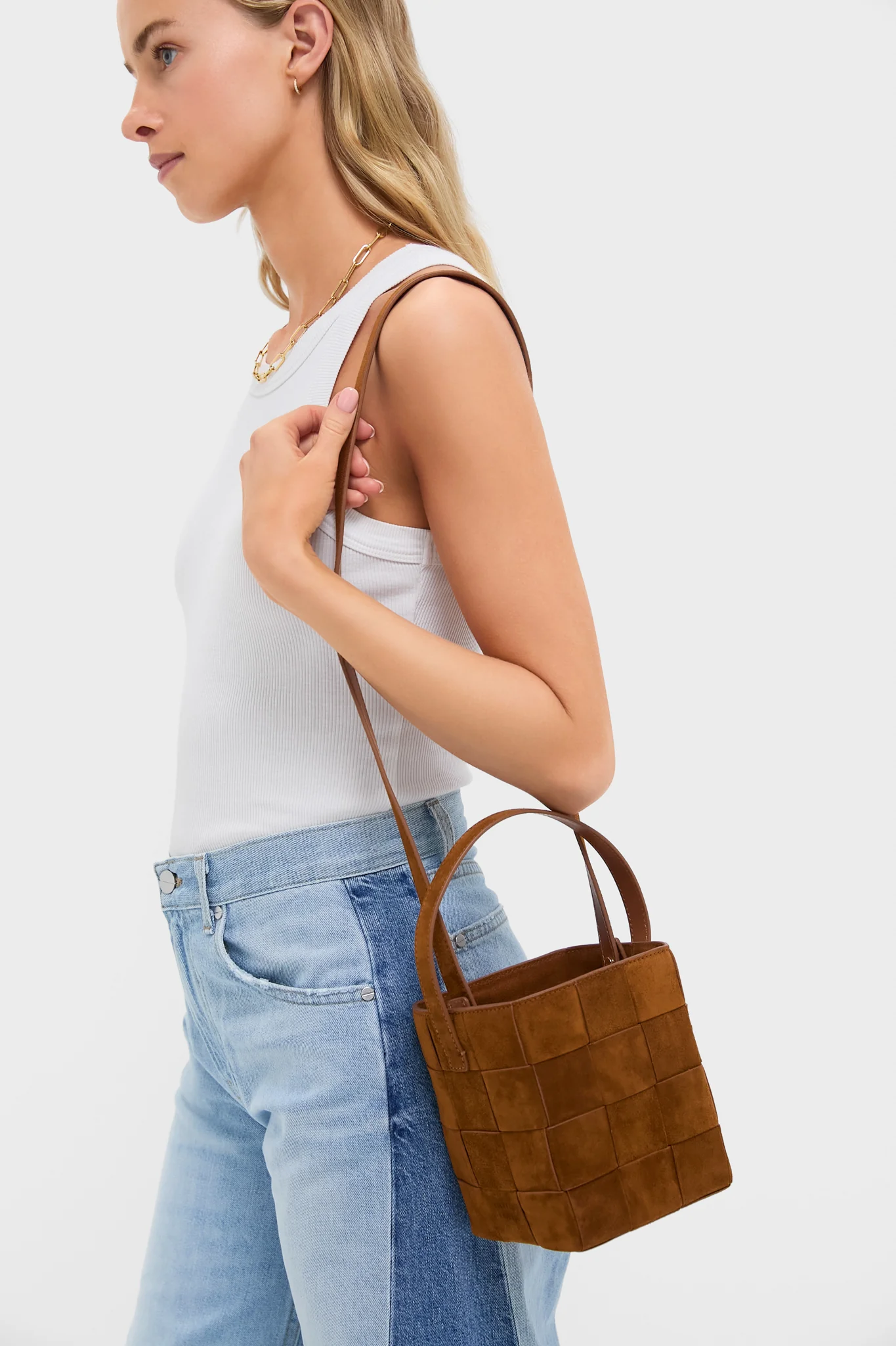 Cacao Laith Woven Top Handle Bag - Image 3