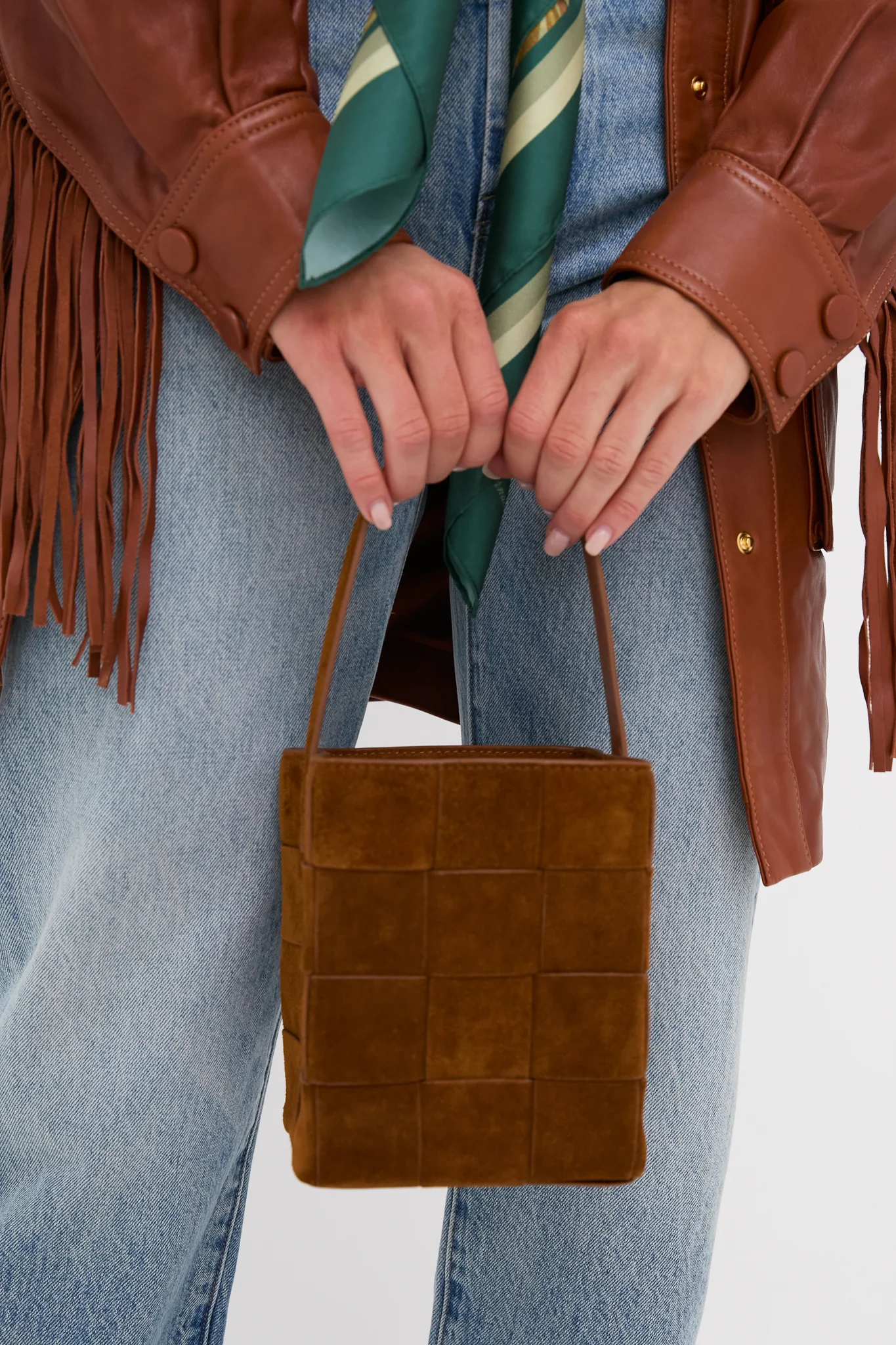 Cacao Laith Woven Top Handle Bag - Image 8
