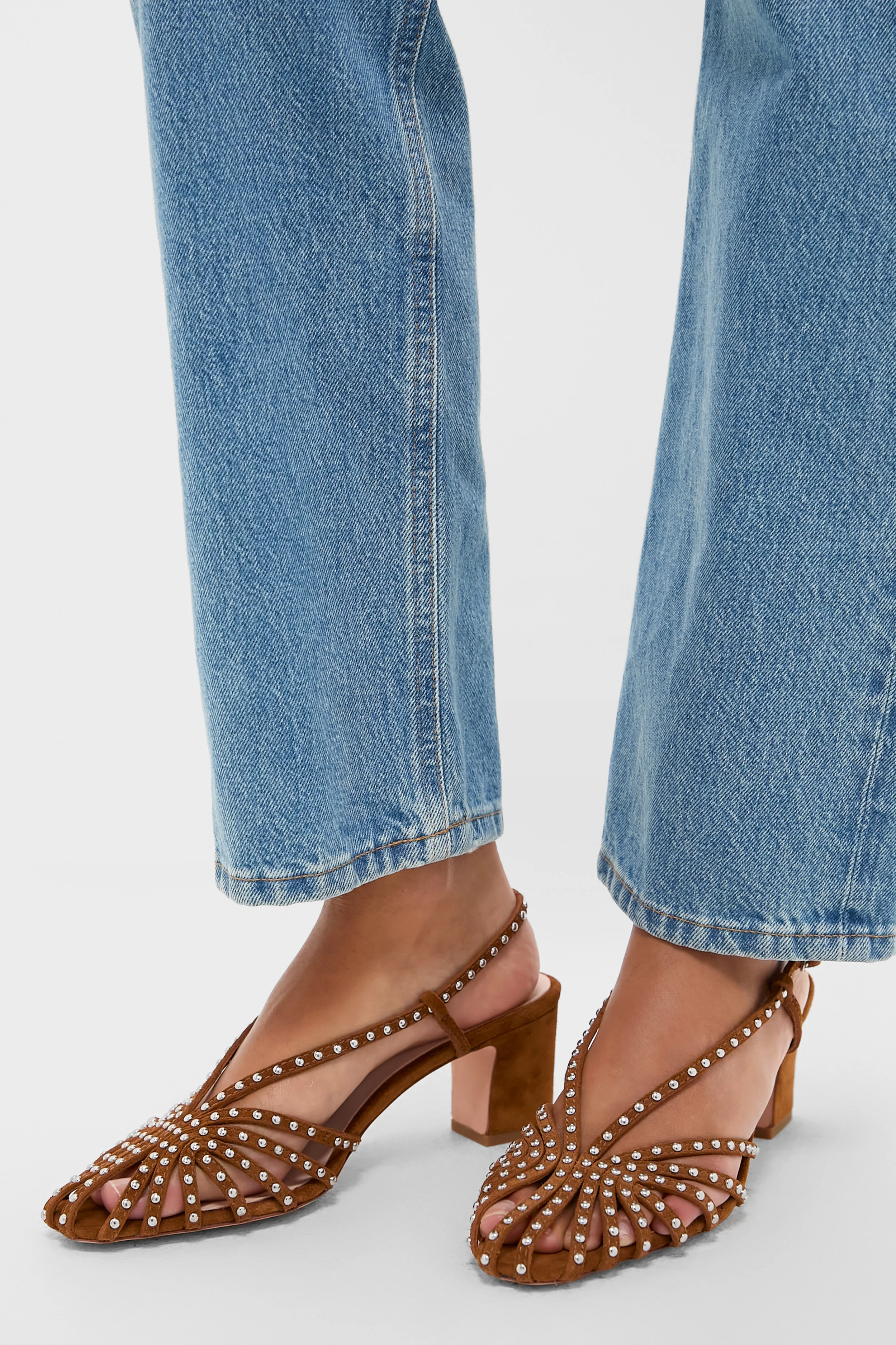 Cacao Suede Studded Priscilla Heels - Image 2