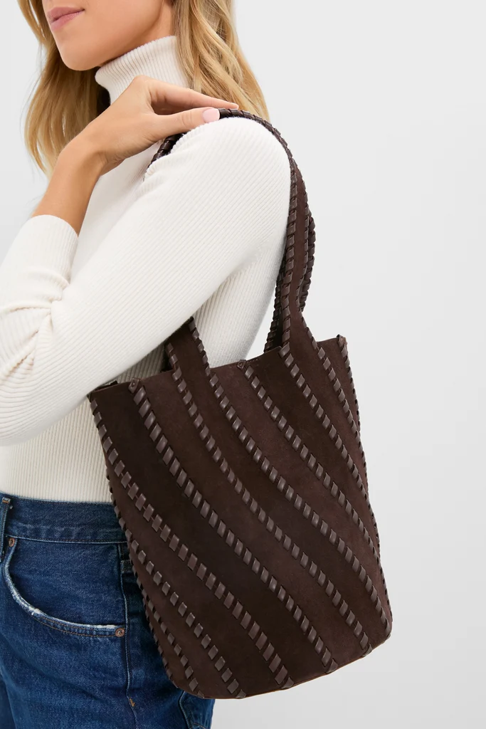 Cacao Tallia Suede Bucket Bag - Image 3