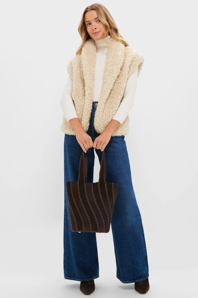 Cacao Tallia Suede Bucket Bag - Image 5