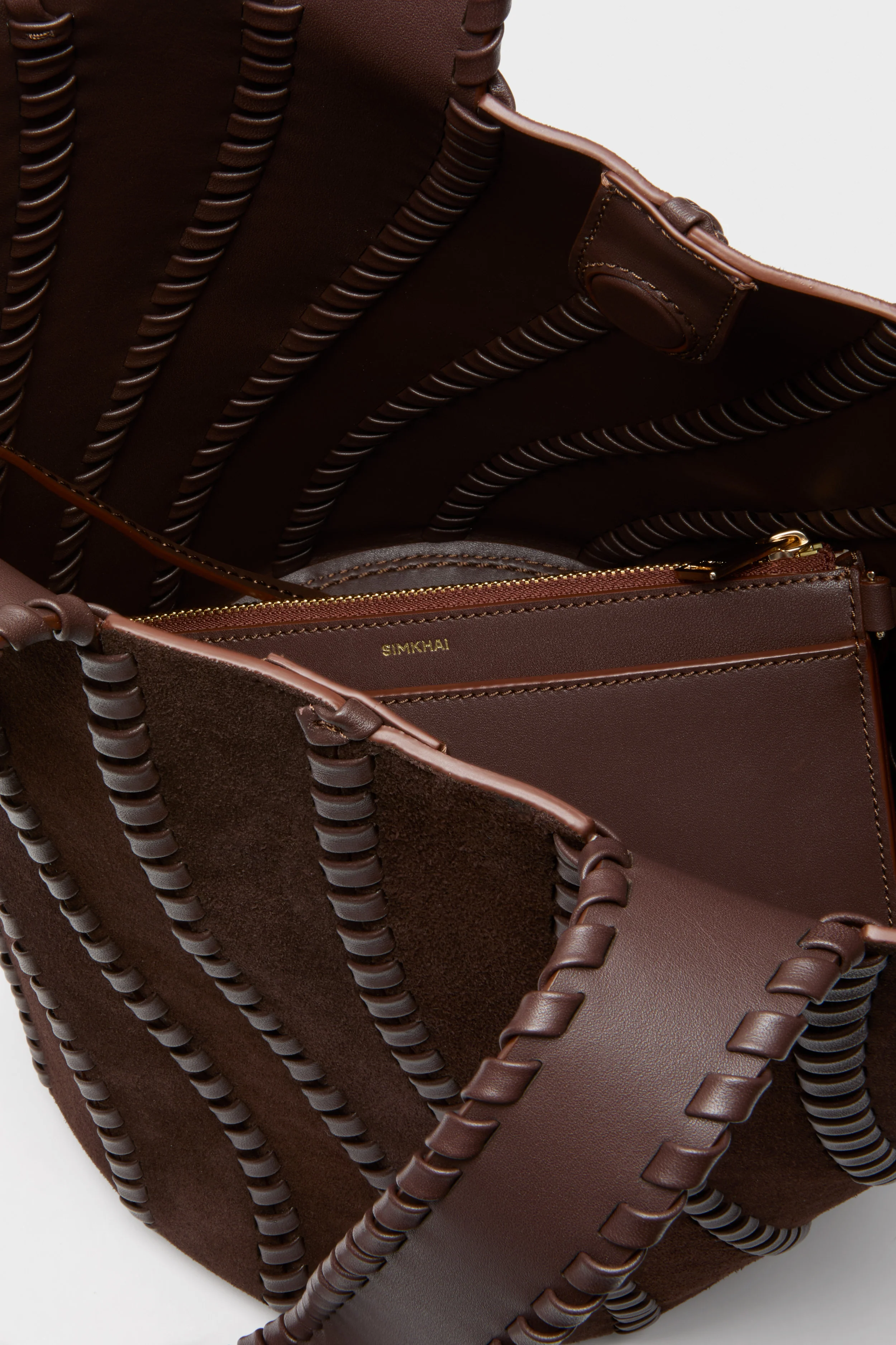 Cacao Tallia Suede Bucket Bag - Image 7