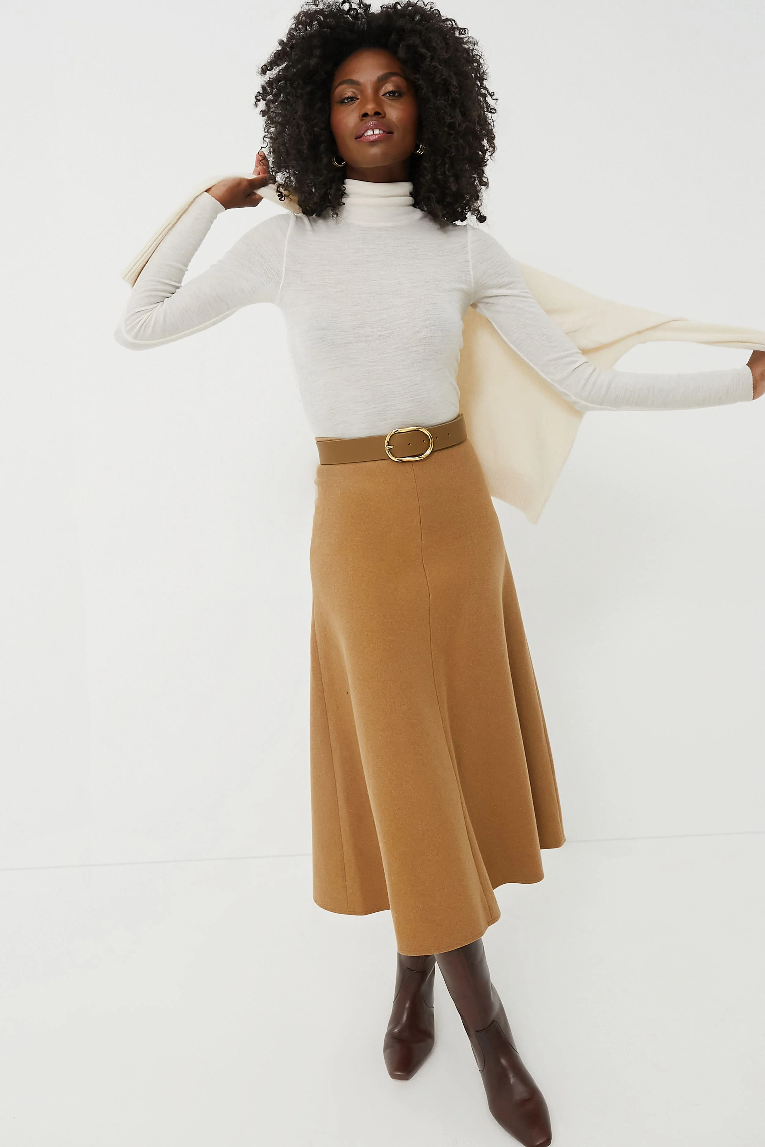 Camel Boushra Midi Skirt - Image 2