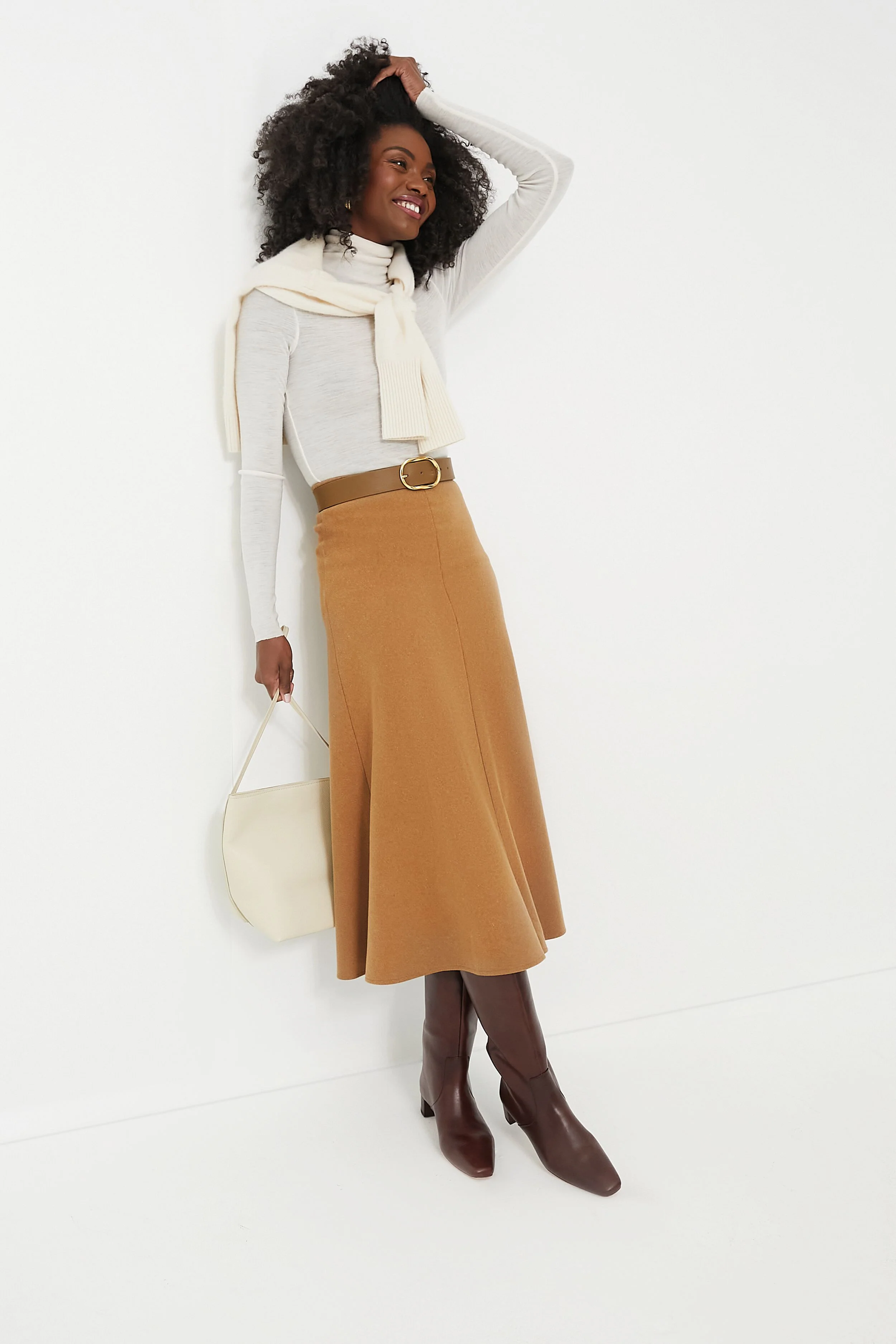 Camel Boushra Midi Skirt - Image 6