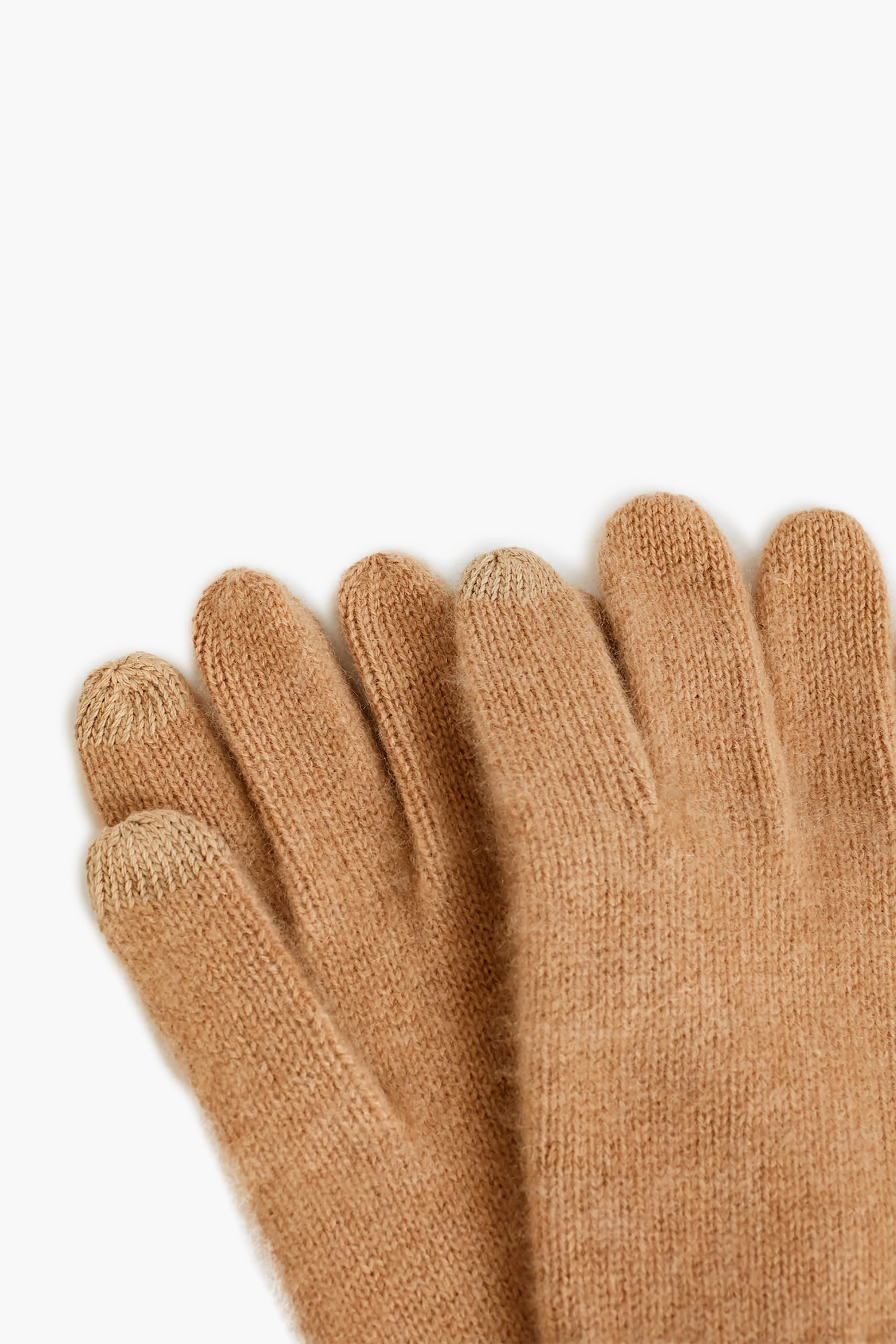 Camel Cashmere Texting Gloves - Image 4