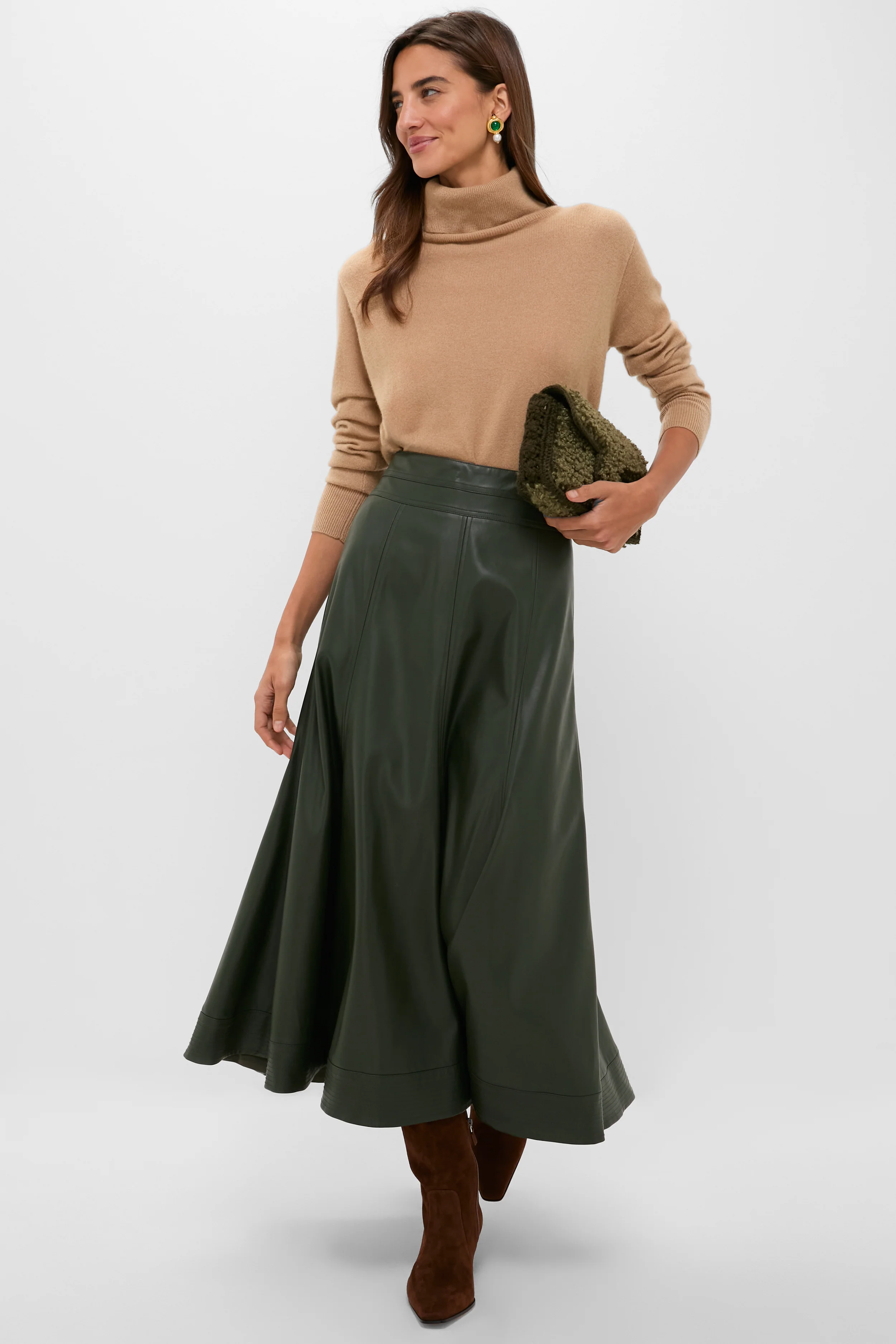 Camel Cashmere Turtleneck Sweater - Image 2