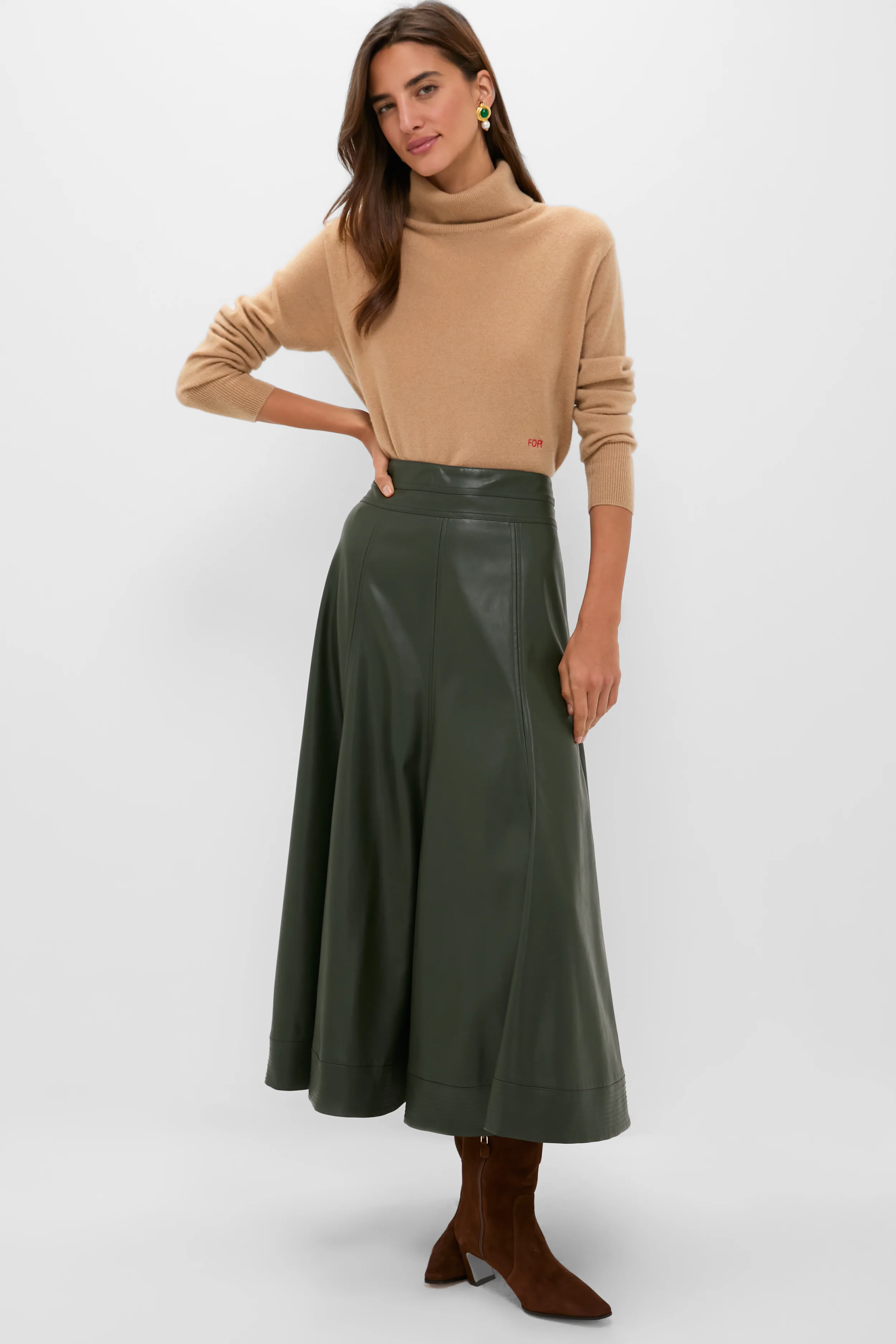 Camel Cashmere Turtleneck Sweater - Image 6