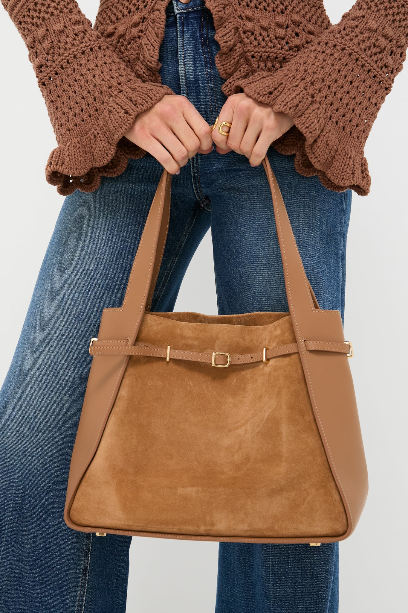 Camel Cleo Suede Tote - Image 2