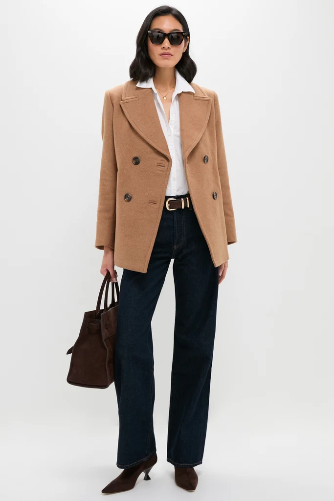 Camel Indie Military Wool Peacoat - Image 2