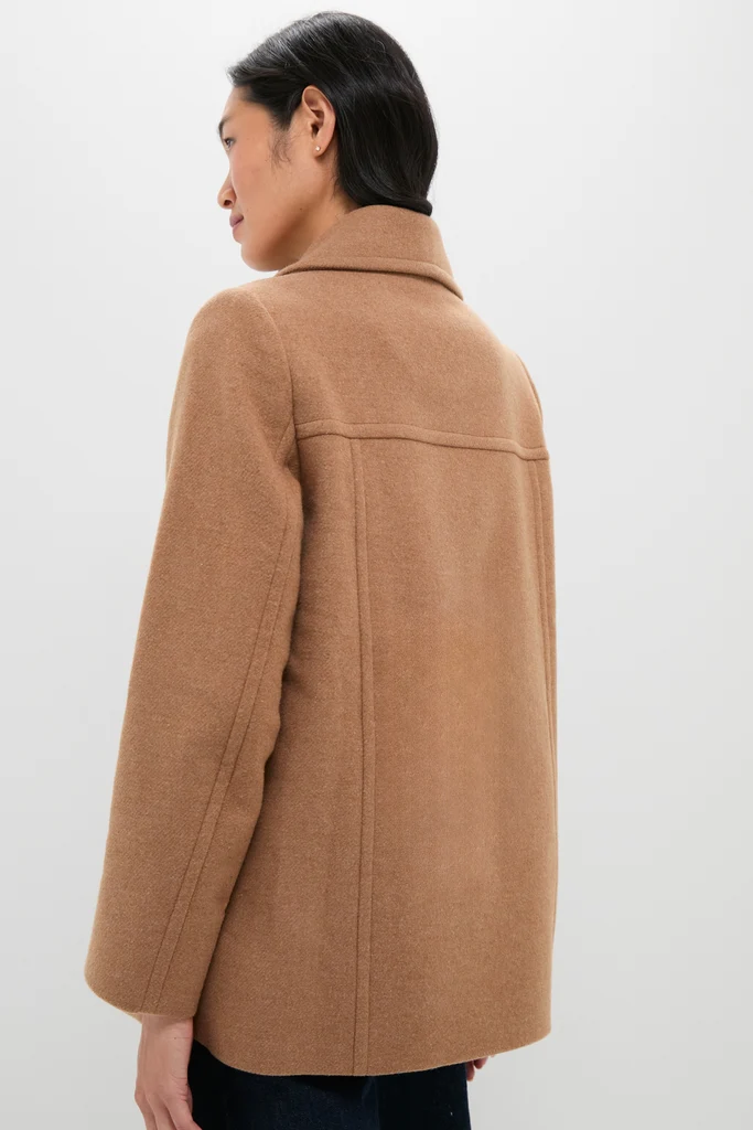 Camel Indie Military Wool Peacoat - Image 4