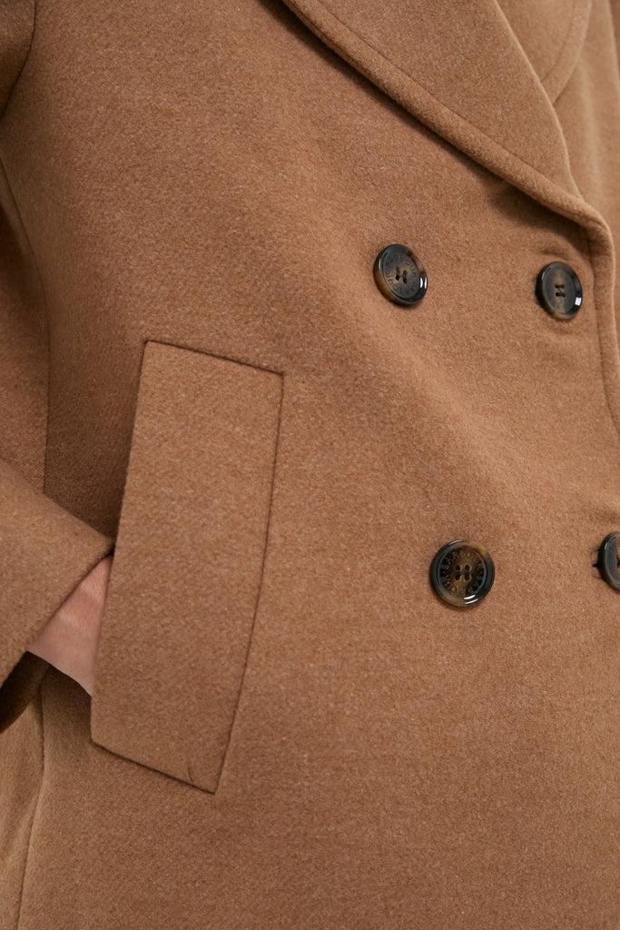 Camel Indie Military Wool Peacoat - Image 5