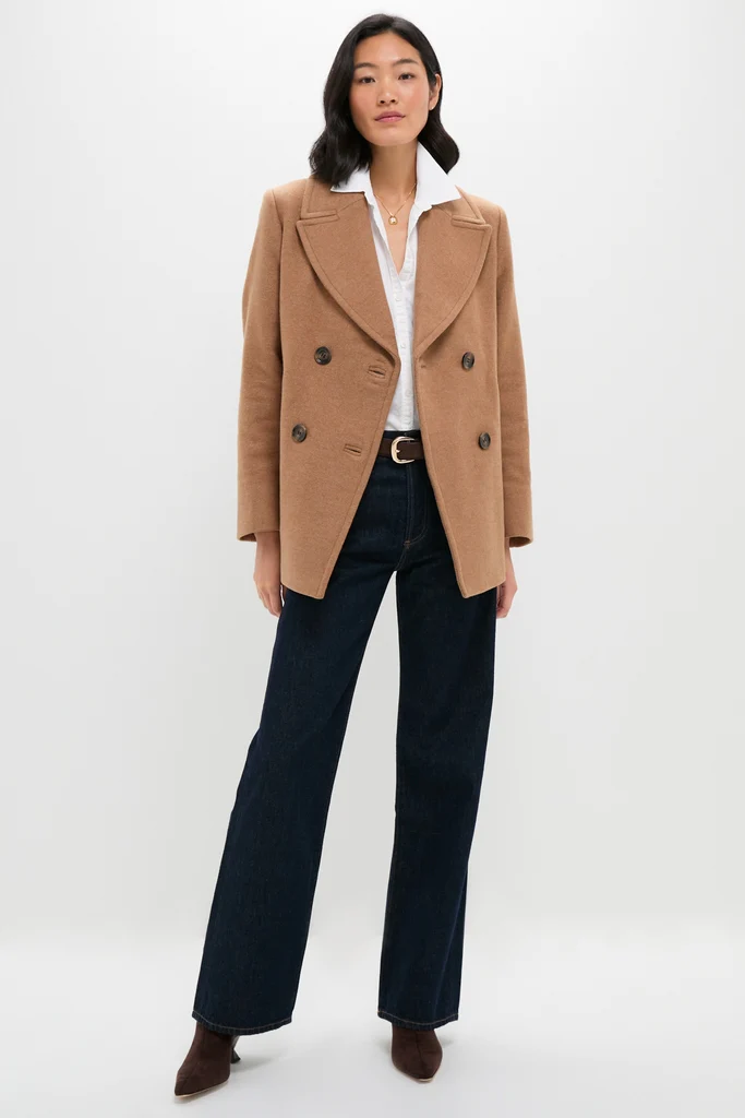 Camel Indie Military Wool Peacoat - Image 6