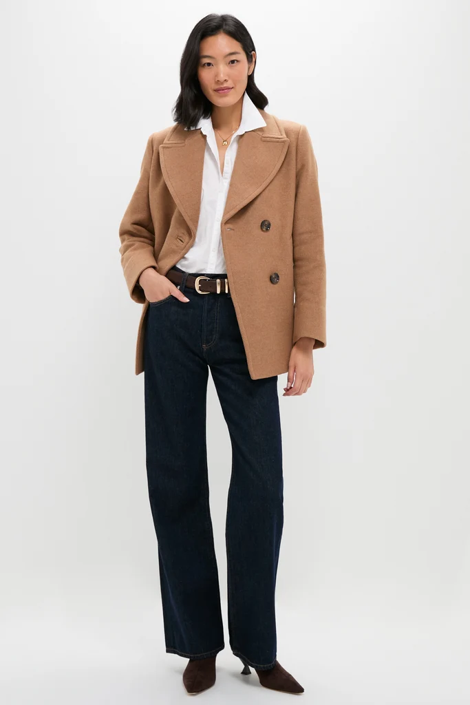 Camel Indie Military Wool Peacoat - Image 7