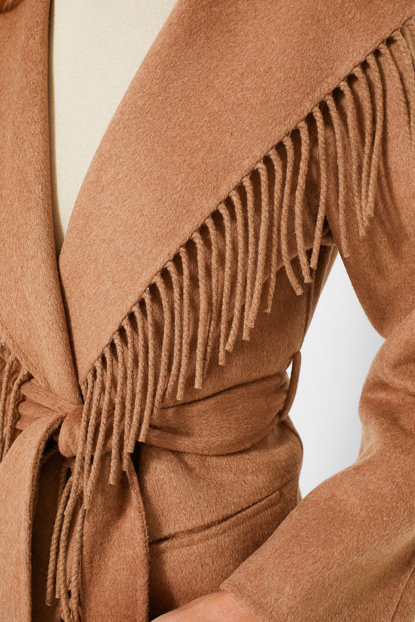 Camel Rowen Fringe Jacket - Image 5