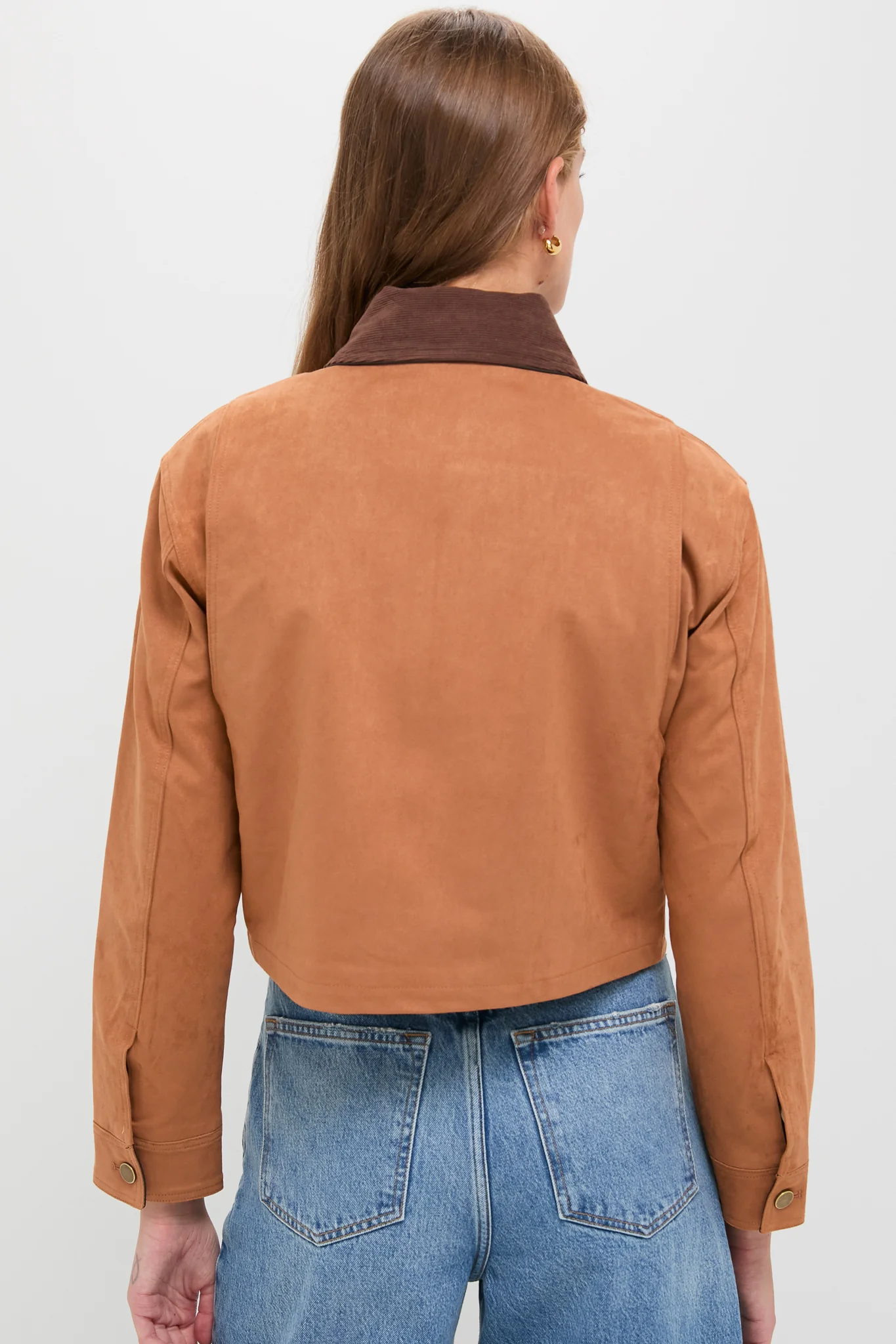Camel Theo Suede Zip Up Chore Jacket - Image 4