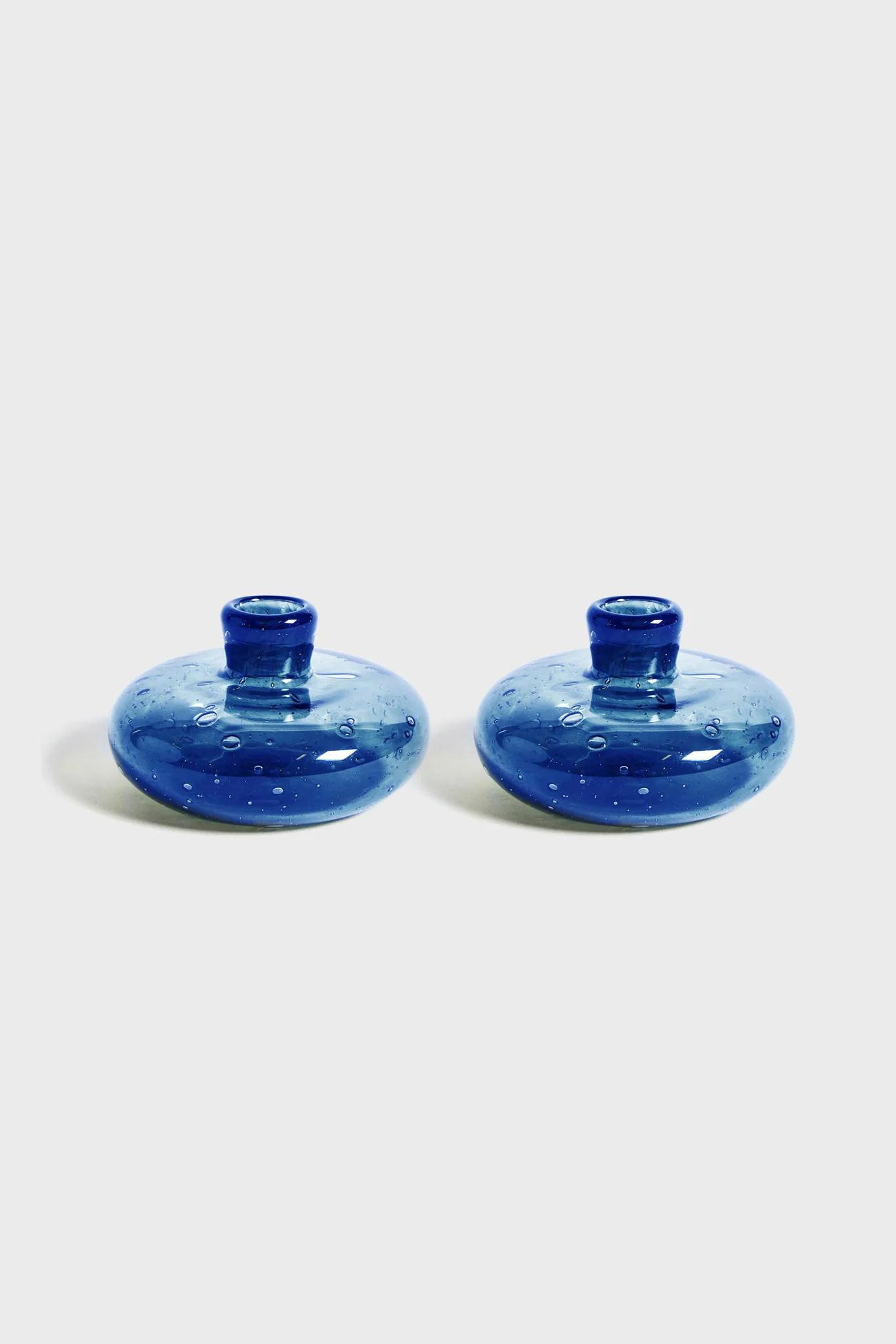 Candy Blue Bubble Glass Candleholder - Image 2