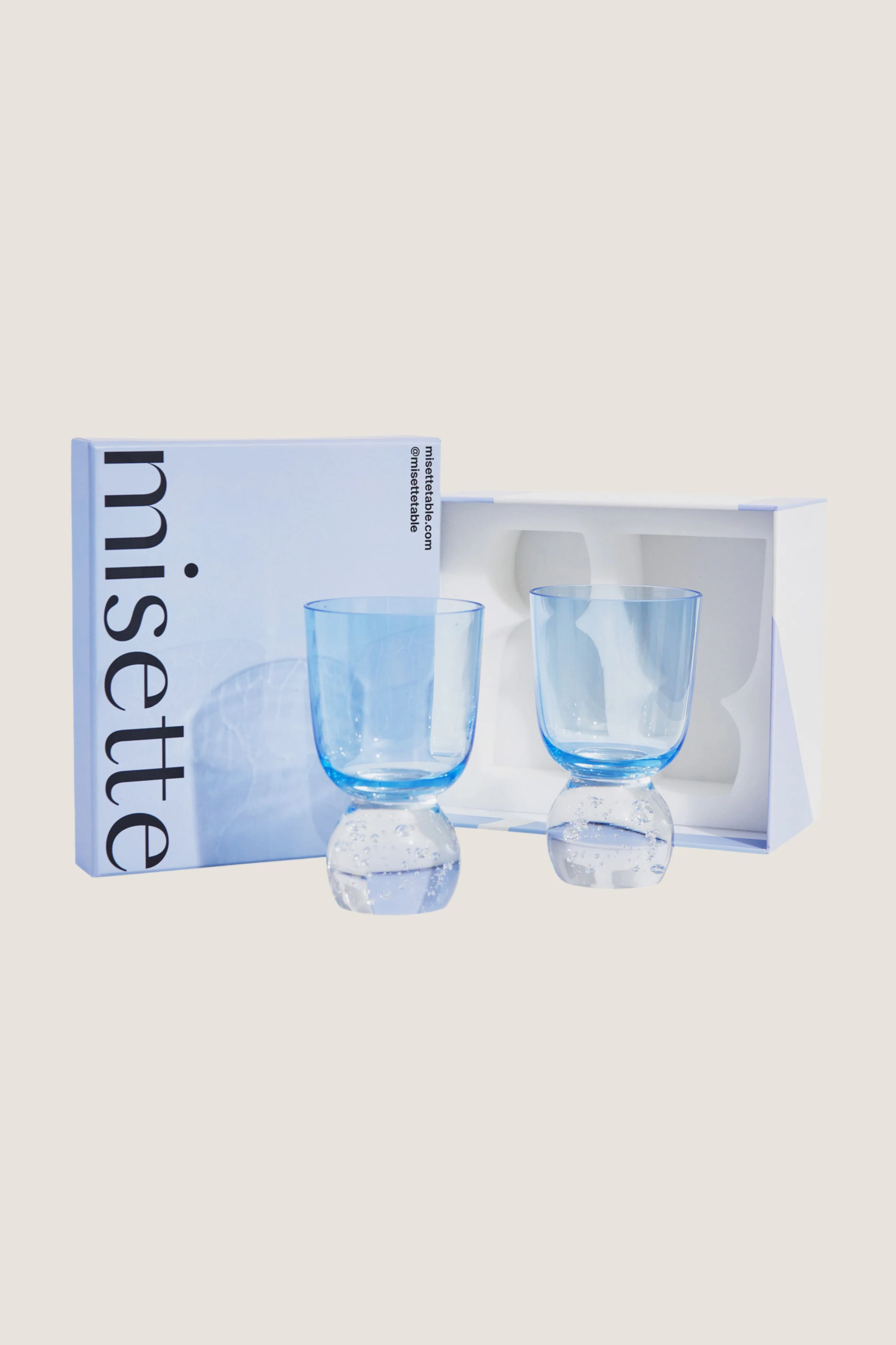 Candy Blue Hand-Blown Bubble Glass Tumbler (Set of 2) - Image 3