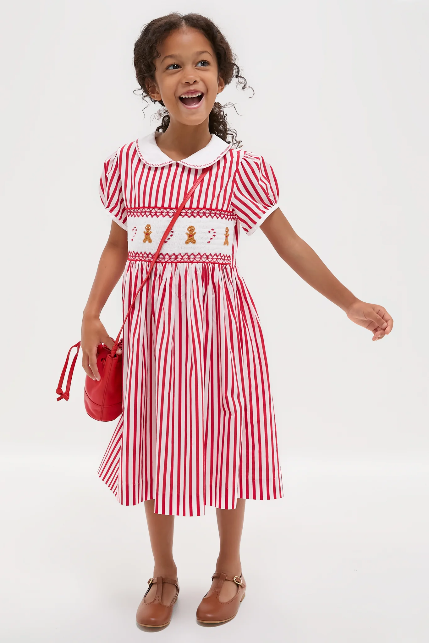 Candy Cane Stripe Smocked Dress - Image 3