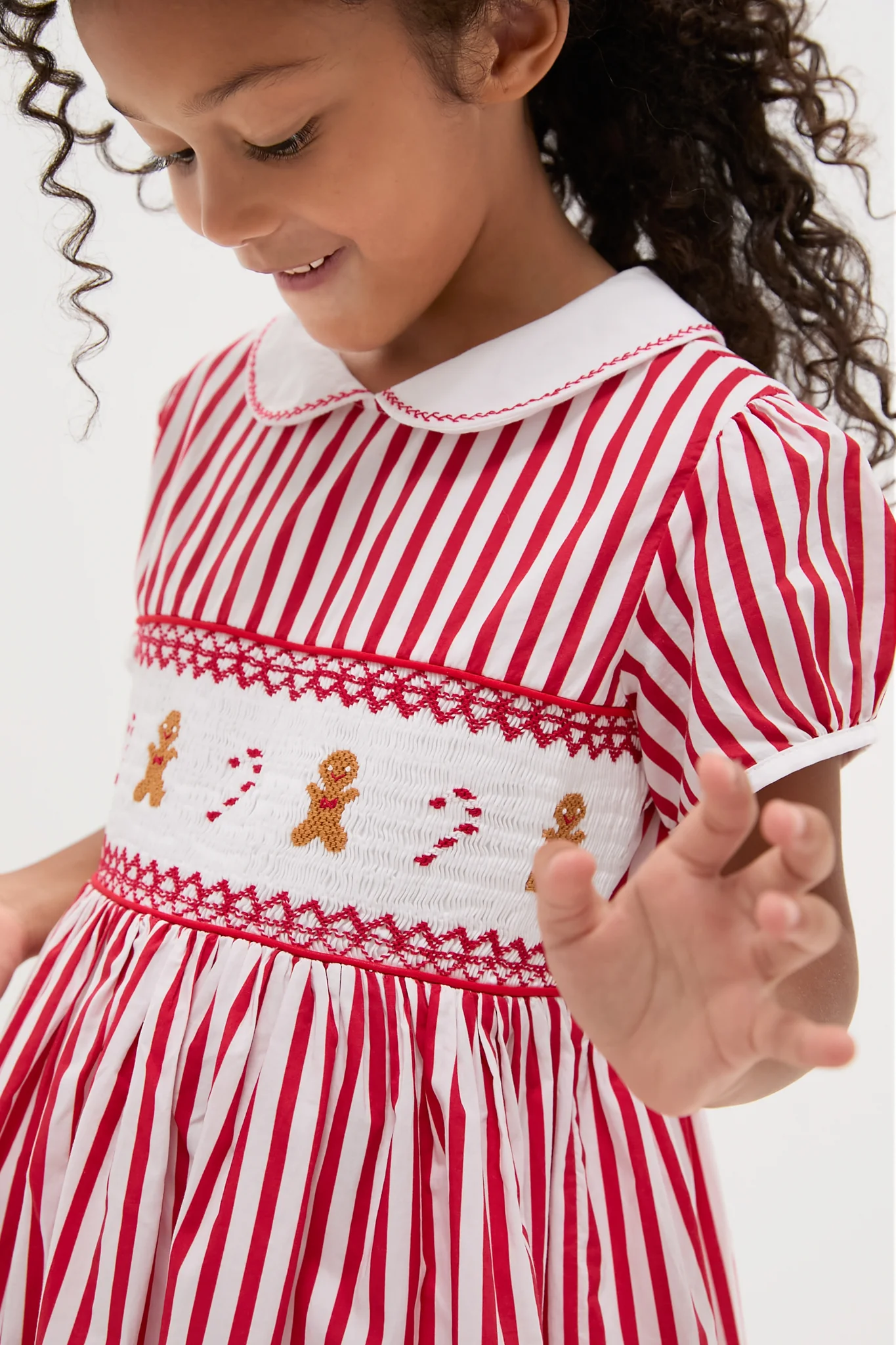 Candy Cane Stripe Smocked Dress - Image 5