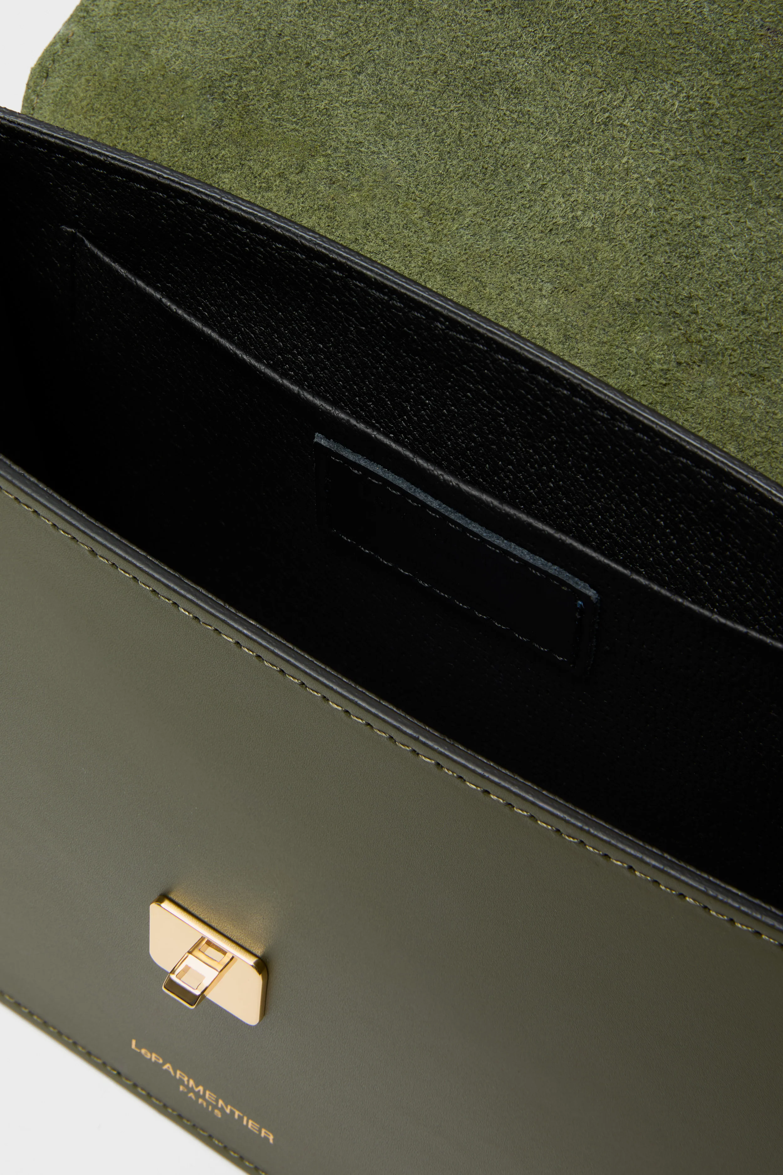 Caramel and Military Green Ondina Medium Color-Block Bag - Image 4