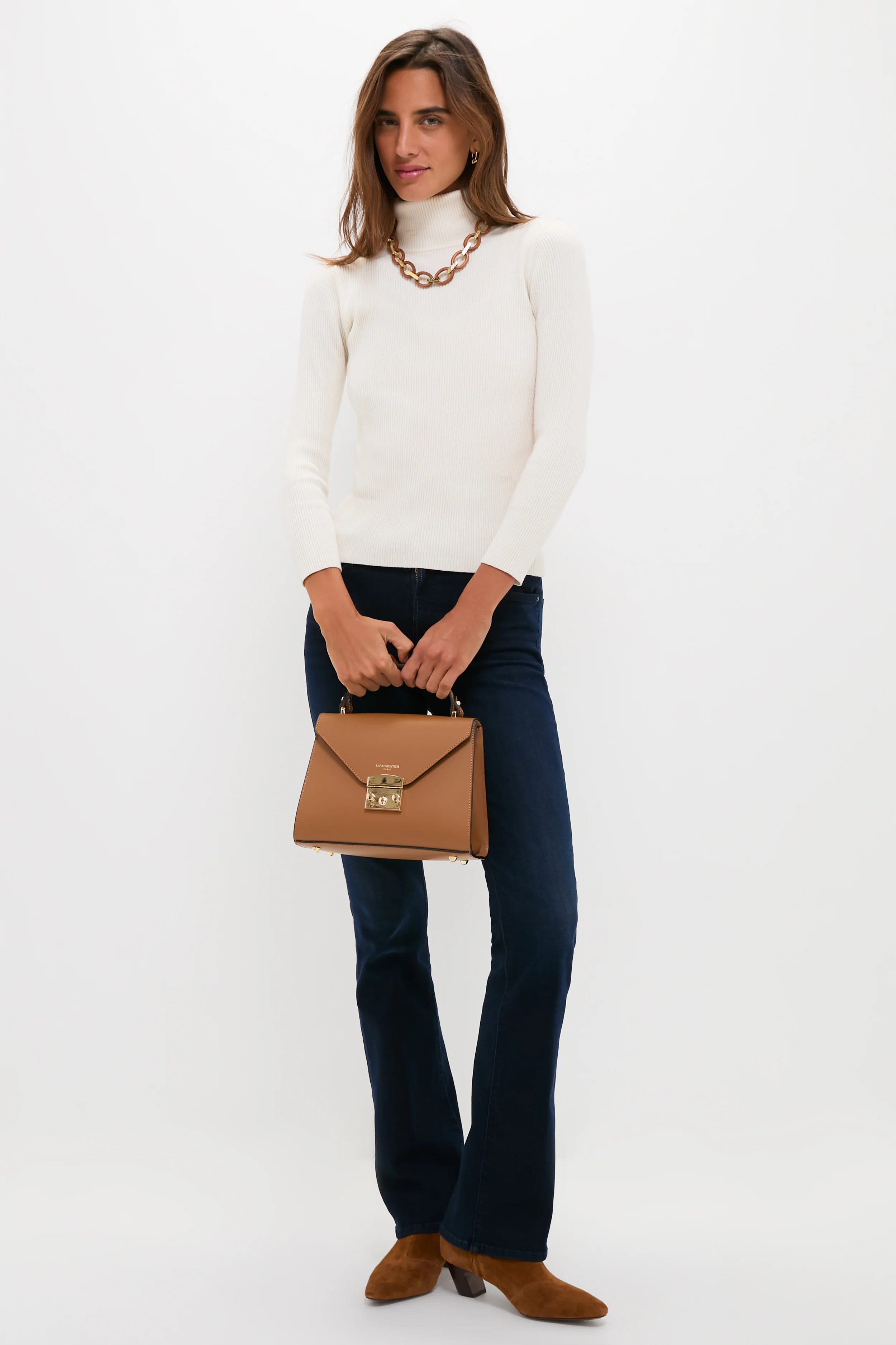 Caramel Peggy Top Handle Satchel Bag - Image 5