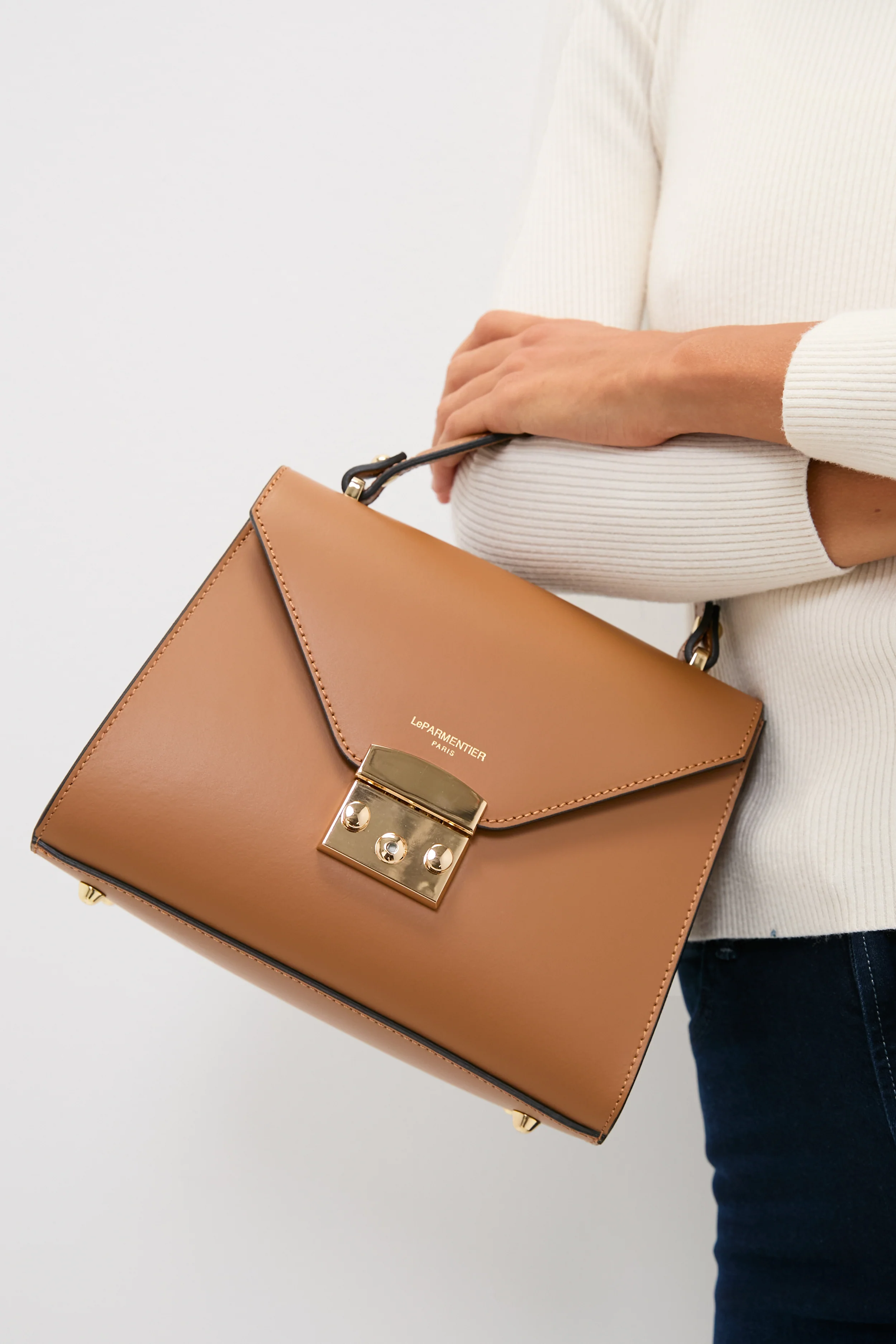 Caramel Peggy Top Handle Satchel Bag - Image 6