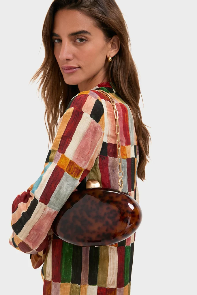 Caramel Tortoise Eviana Clutch - Image 4