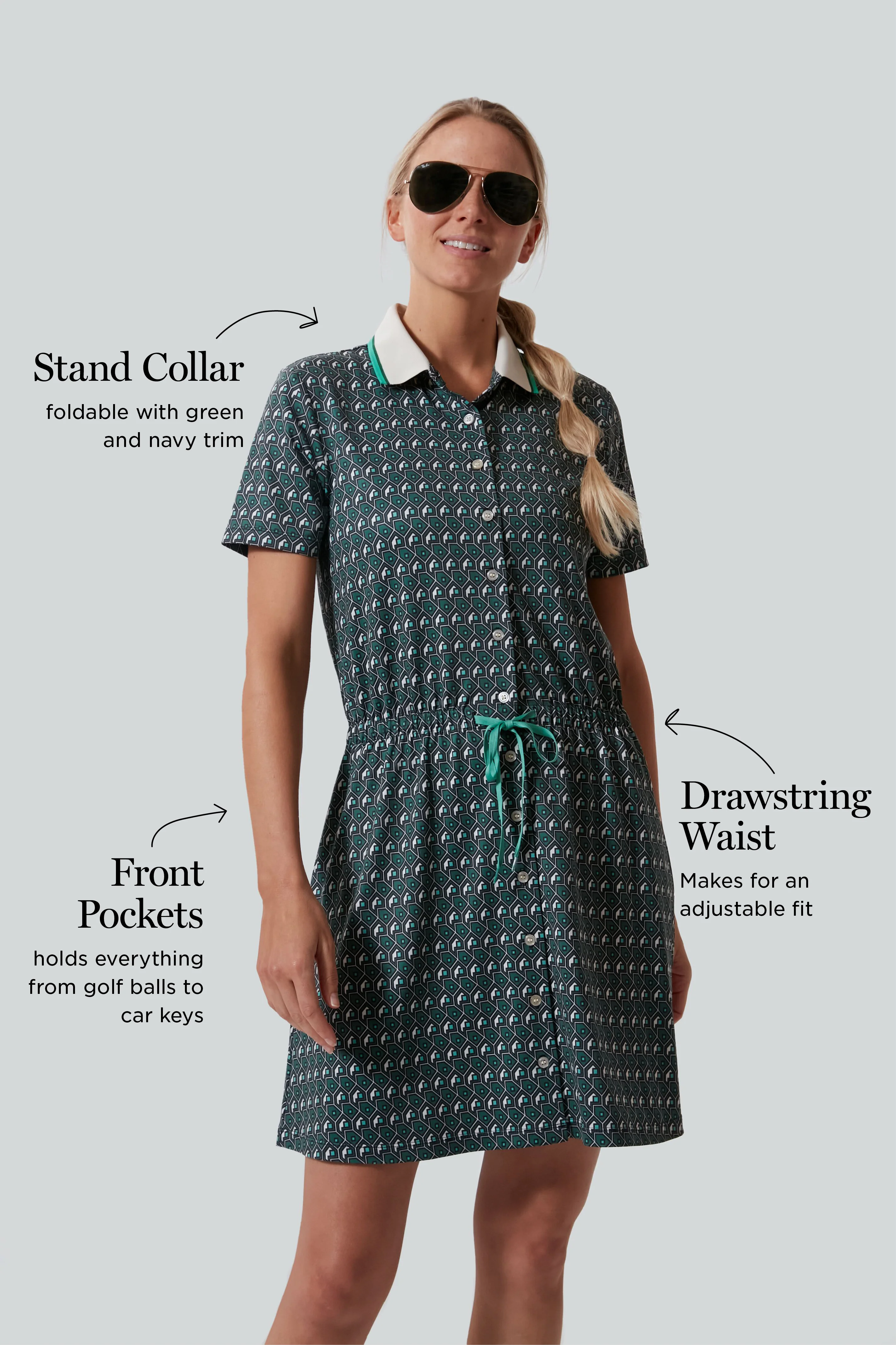 Carraway Fairway Short Sleeve Alcott Golf Dress - Image 3
