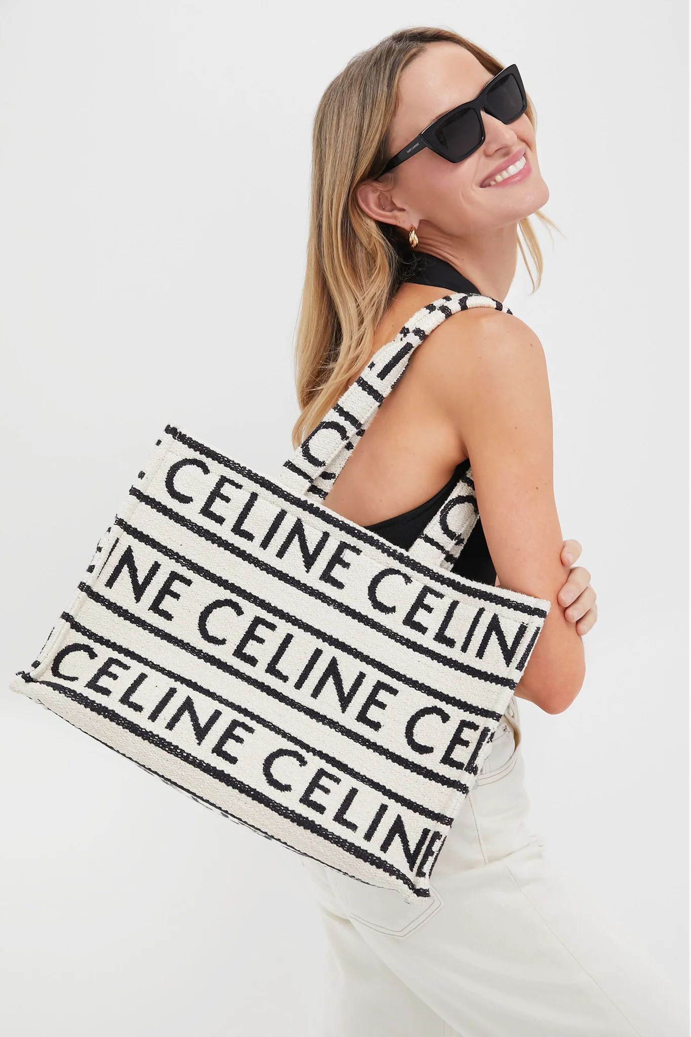 CELINE Cabas Thais Canvas Tote Bag - Image 2