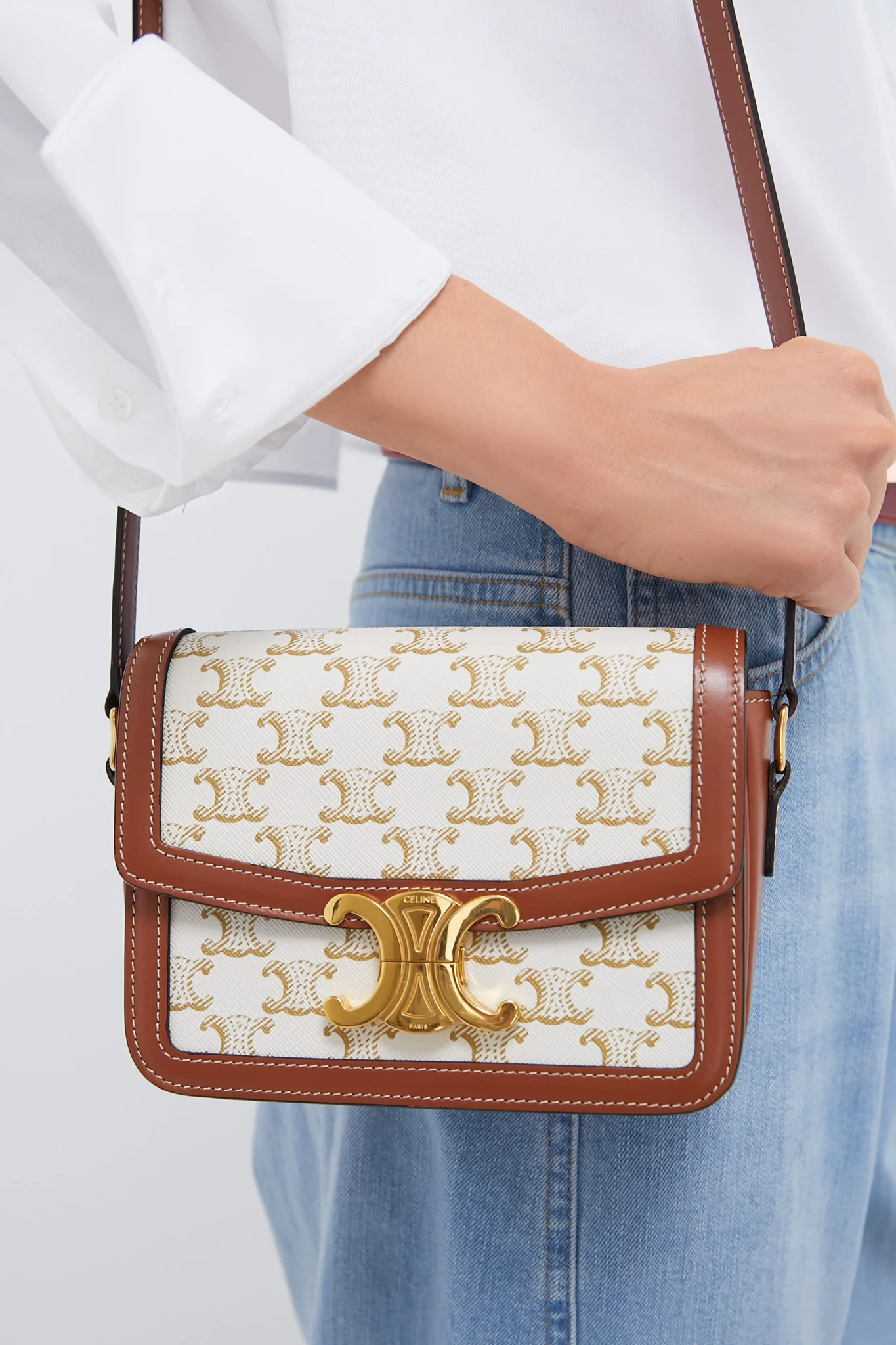 CELINE Coated Canvas Teen Triomphe Shoulder Bag - Image 2