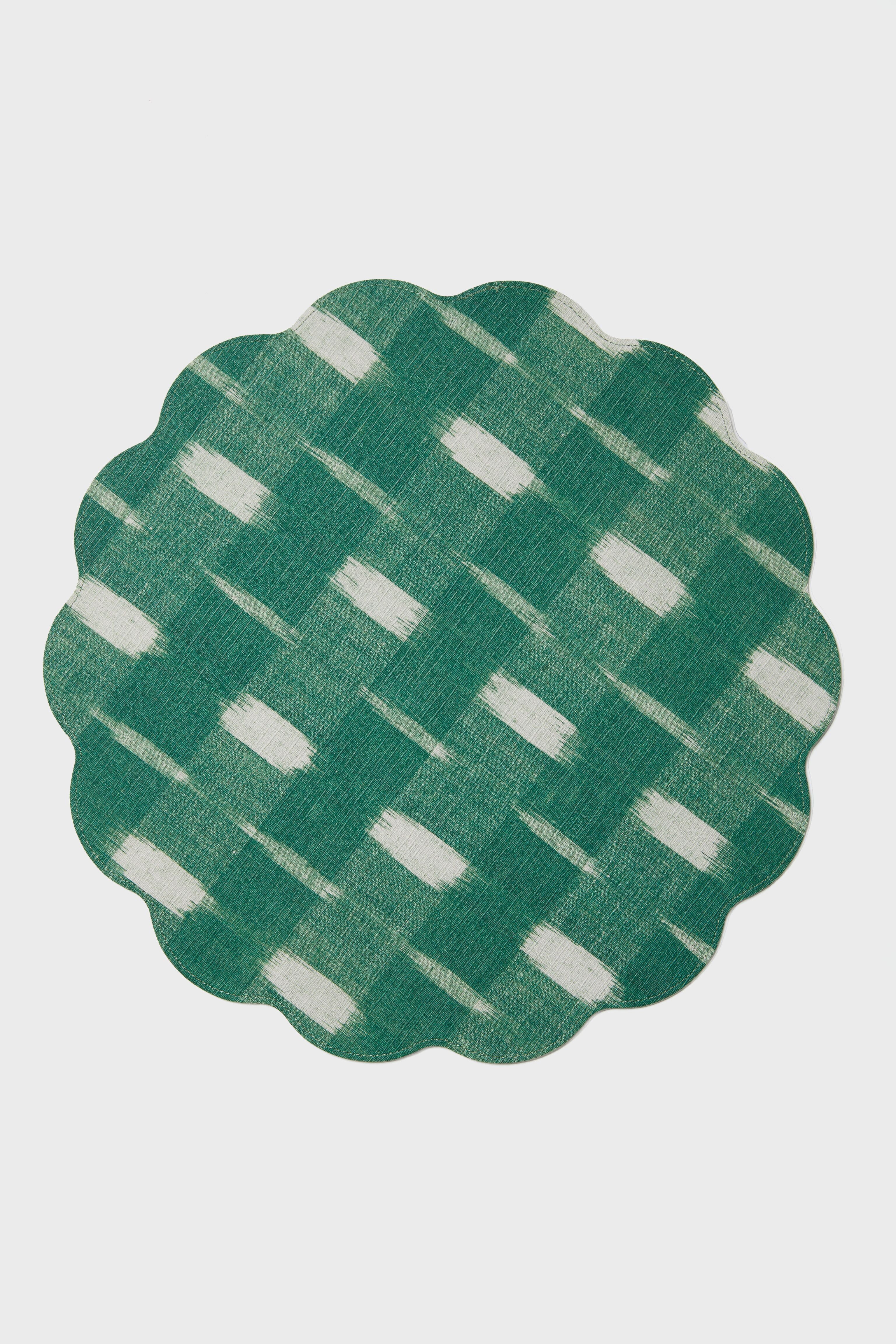 Cerulean Ikat Reversible Wipeable Placemats Set of 4 - Image 5